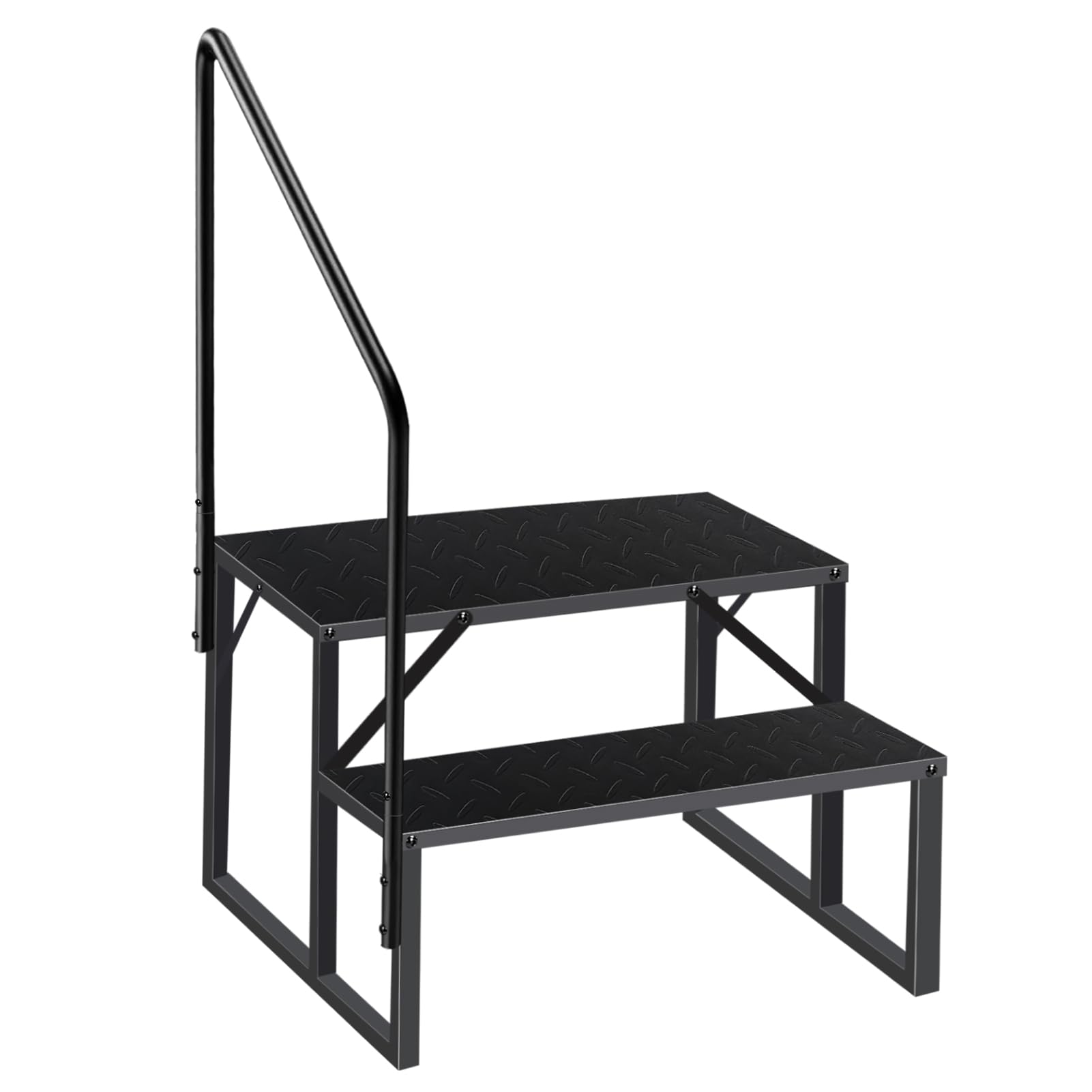 RV Steps with Handrail - 2 Step Anti-Slip Ladder 3.0 for Hot Tubs, Pools & Campers | Durable Outdoor Stairs for Safe Entry/Exit | Perfect for RV, Mobile Home & Above Ground Pool Safety