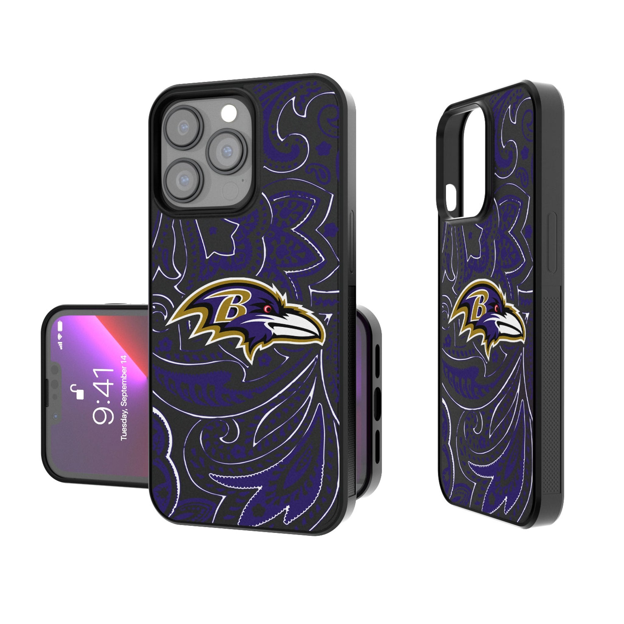 Baltimore Ravens Paisley Bump Phone Case - Shockproof Protective Cover for iPhone & Samsung - Perfect for Game Day & Everyday Use