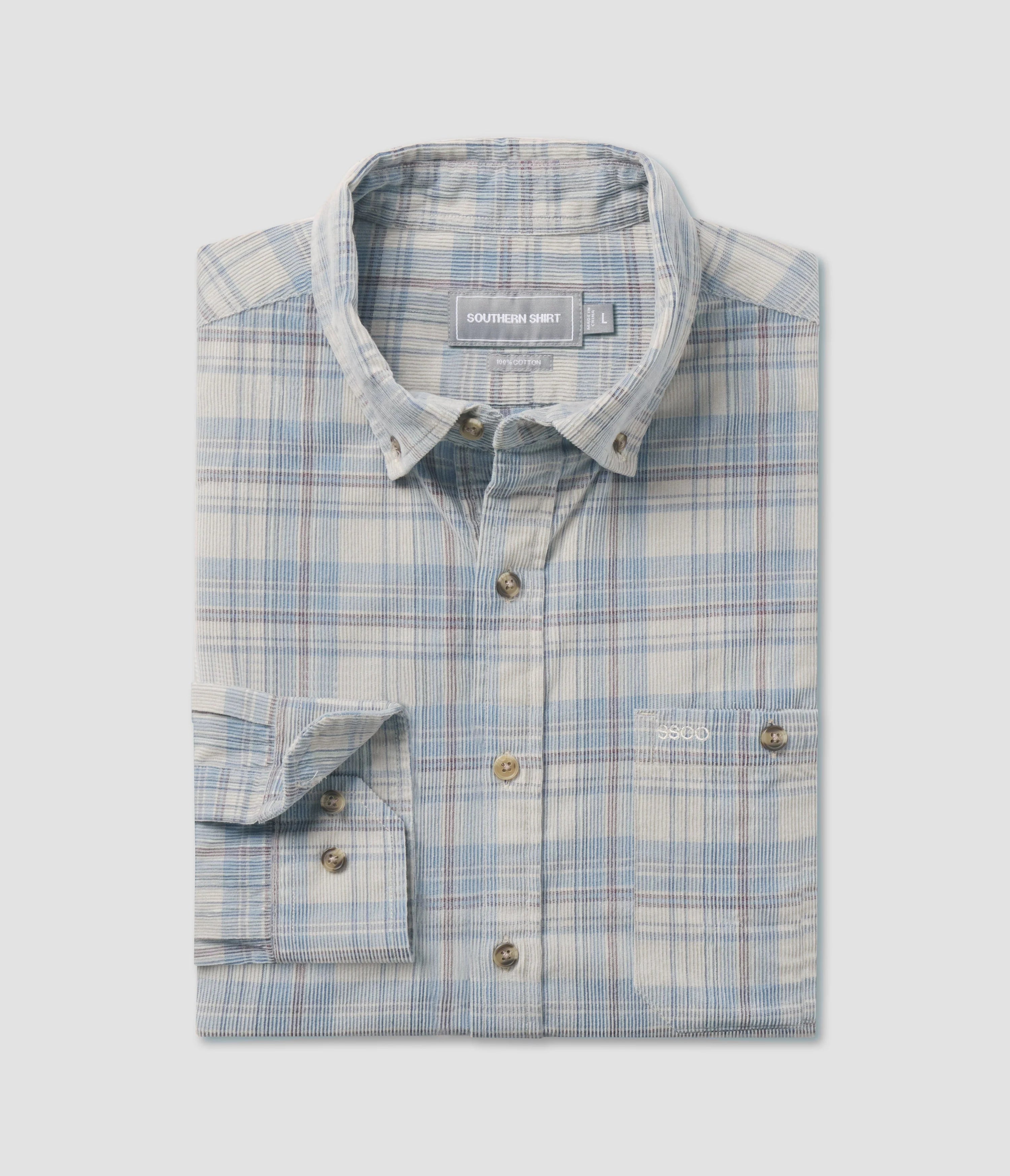 Braxton Lightweight Cord Flannel Shirt for Men - Soft Plaid Flannel Shirt with Comfortable Fit - Perfect for Outdoor Camping, Hiking and Casual Wear