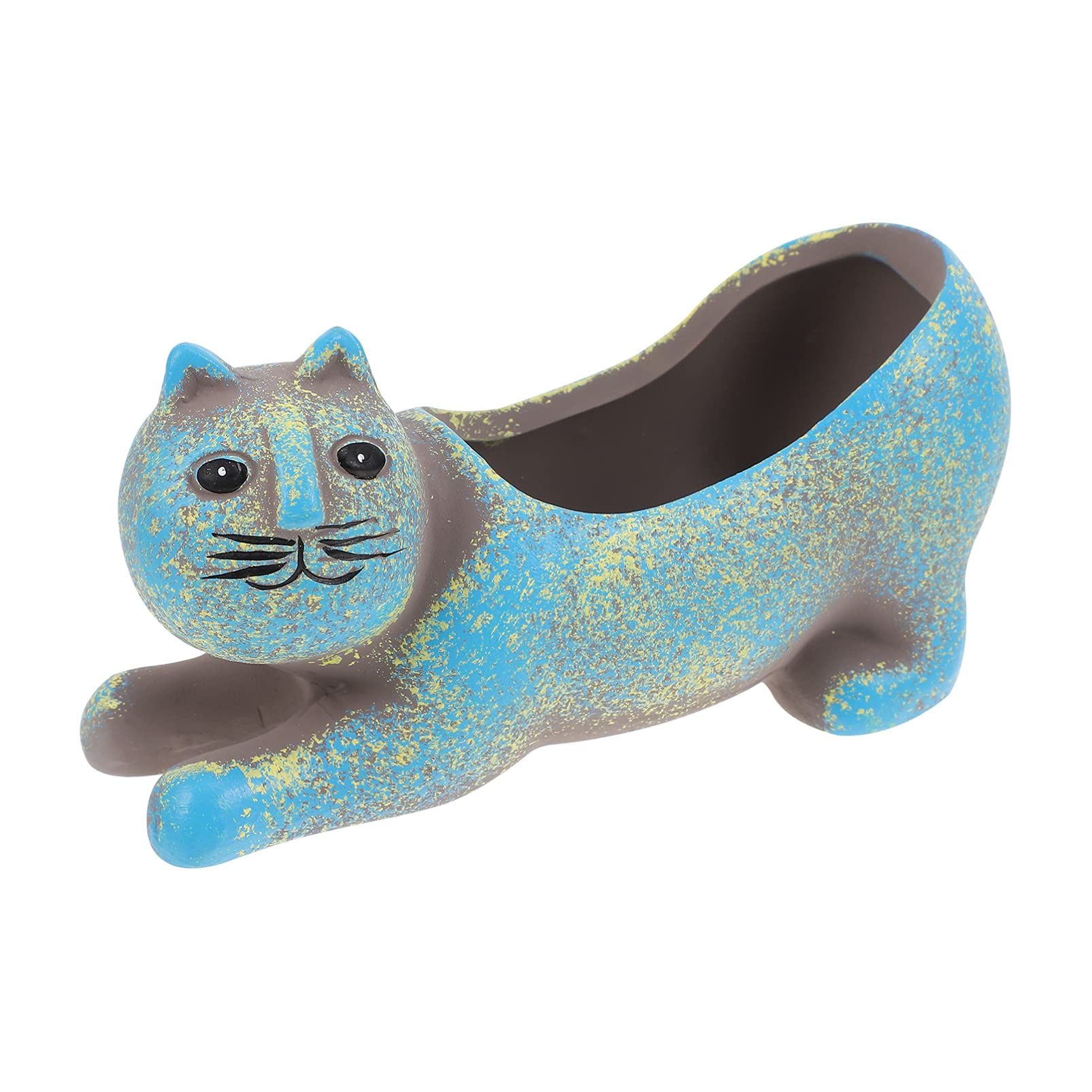 Cute Cartoon Cat Ceramic Succulent Planter with Drainage Hole - Mini Cat Flower Pot for Office Desk, Wedding Table Decor, Gift for Cat Lovers - Perfect for Succulents, Small Plants & Home Decor