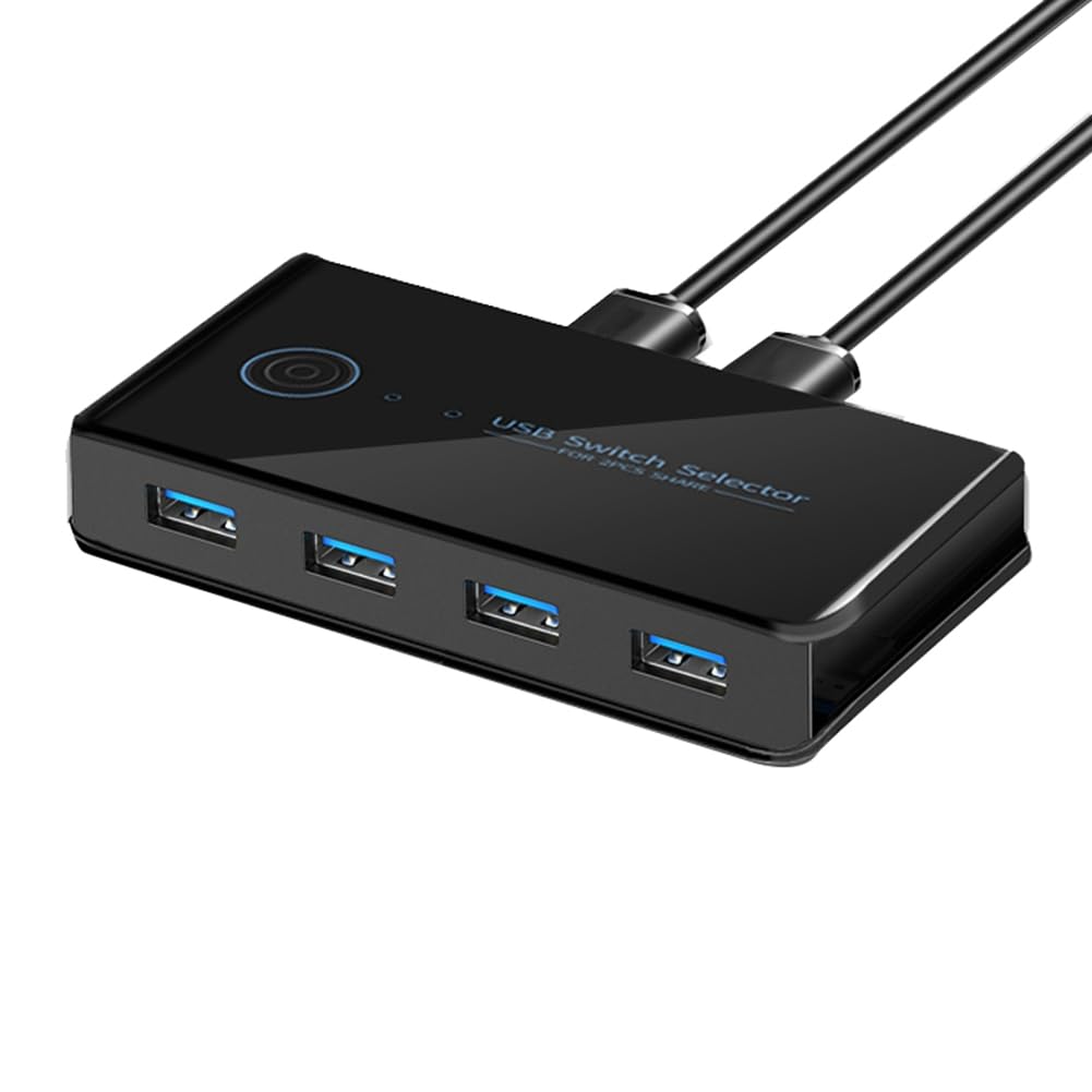 Osmond USB 3.0 KVM Switch - 2 Input 4 Output USB Sharing Hub for PC, Laptop, Keyboard, Mouse & Printer | High-Speed Data Transfer | Perfect for Home Office, Gaming & Multi-Device Workstations