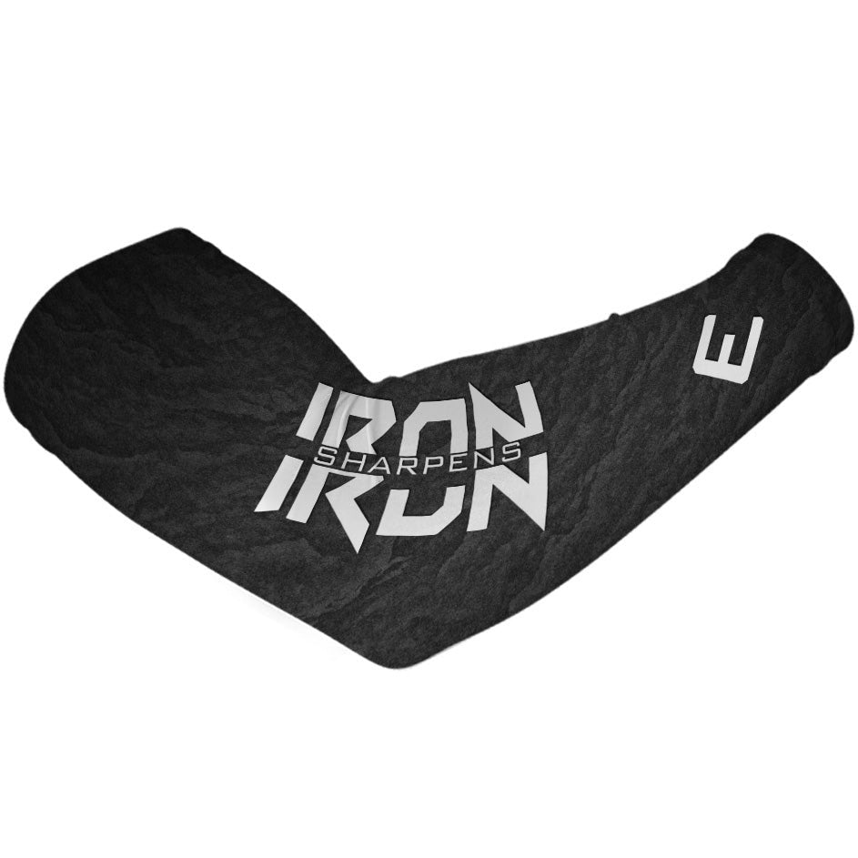 Iron Sharpens Iron Arm Sleeve - Compression Arm Sleeve for Workout & Recovery - Gym, Basketball, Running & Sports Support