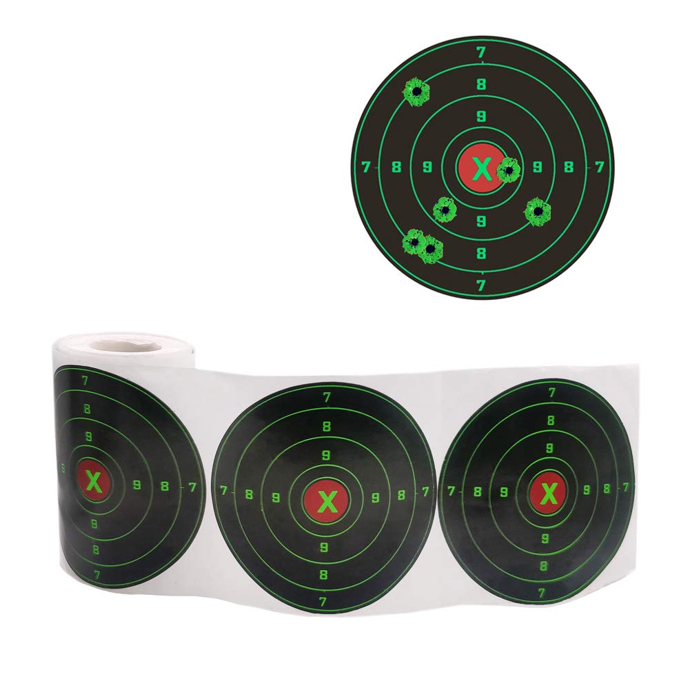 PISTEP 4 Inch Splatter Shooting Targets - 200 Pack Reactive Paper Target Stickers for BB Guns, Pellet Guns & Airsoft | Self-Adhesive Shooting Range Targets for Indoor/Outdoor Practice | Perfect for Target Practice, Training & Competition