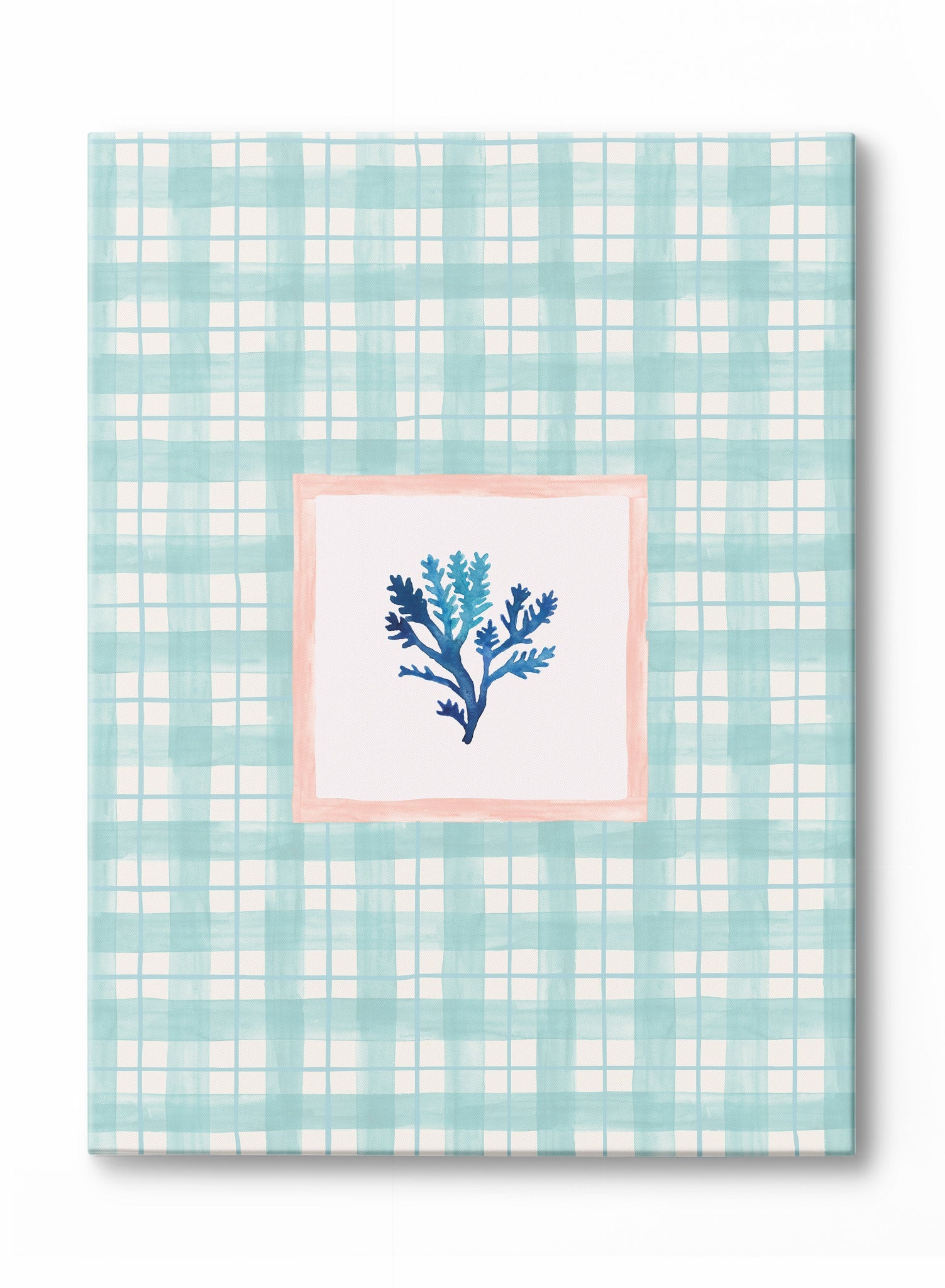 Stylish Corals and Plaid Canvas Print - Perfect for Home Decor, Wall Art & Office Spaces