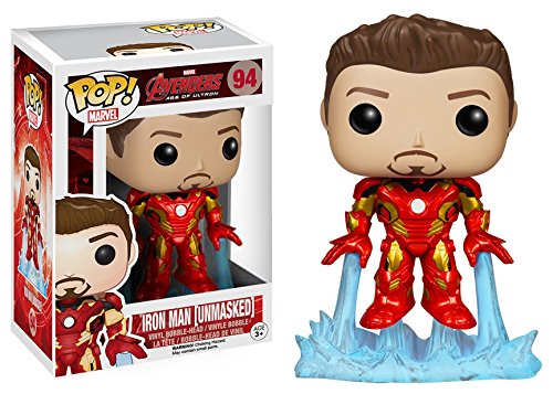 Avengers 2 Unmasked Iron Man #94 Pop Vinyl Figure - Collectible Marvel Superhero Toy for Display & Gifts | Home Decor, Office Display, Marvel Fan Collection