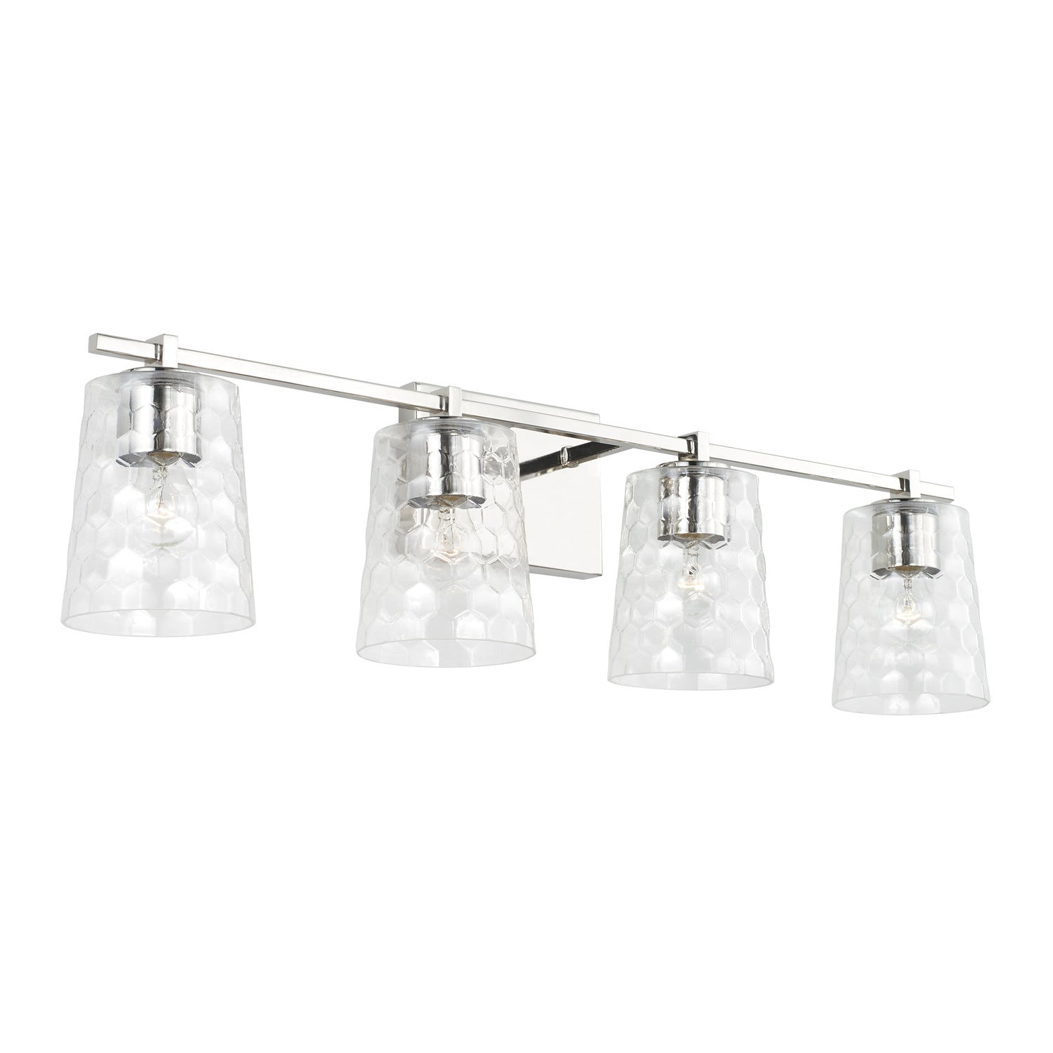 Capital Lighting 4-Light Bathroom Vanity Light Fixture - Modern Brushed Nickel Finish for Bathroom, Powder Room & Dressing Area