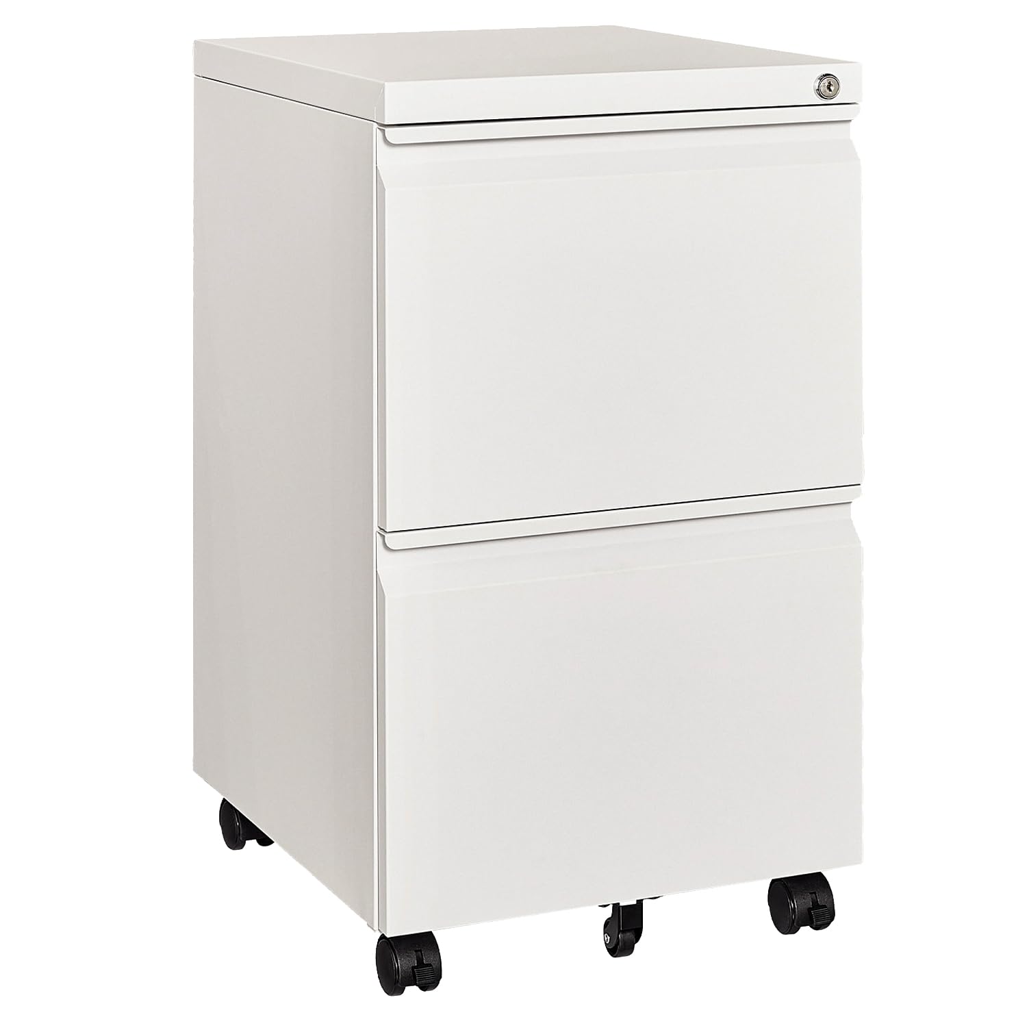 AFAIF 2-Drawer Locking File Cabinet - Metal Rolling Vertical Office Storage for Legal/Letter/A4 Documents - Under Desk Small Filing Cabinet for Home & Office Organization - White Mobile File Cabinet - Perfect for Workspaces, Dorm Rooms & Small Offices