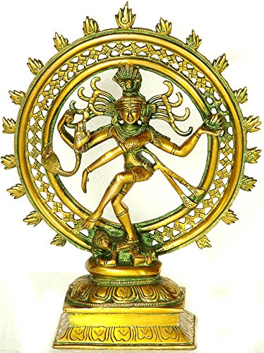 Exotic India Shiva's Cosmic Dance Statue - Handcrafted Hindu God Shiva Nataraja Sculpture for Home Decor, Yoga Studio & Meditation Space