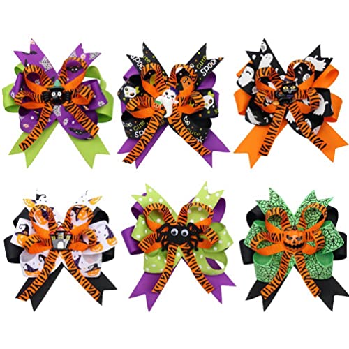 6PCS Halloween Hair Clips Set - Pumpkin Ghost Spider Alligator Hair Clips for Girls Toddlers Kids - Perfect for Halloween Parties, Costumes & Trick or Treat Accessories
