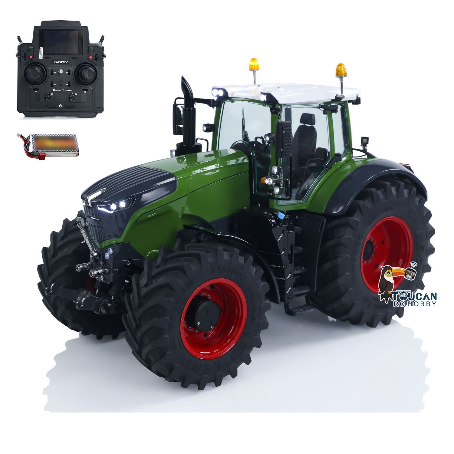 LESU AOUE 1050 1/14 Scale 4WD Metal Hydraulic RC Tractor - 4X4 Radio Control Vehicle with Light & Sound - Realistic Agricultural Toy Car for Hobbyists & Collectors - Perfect for Farm Simulation Play & RC Model Enthusiasts