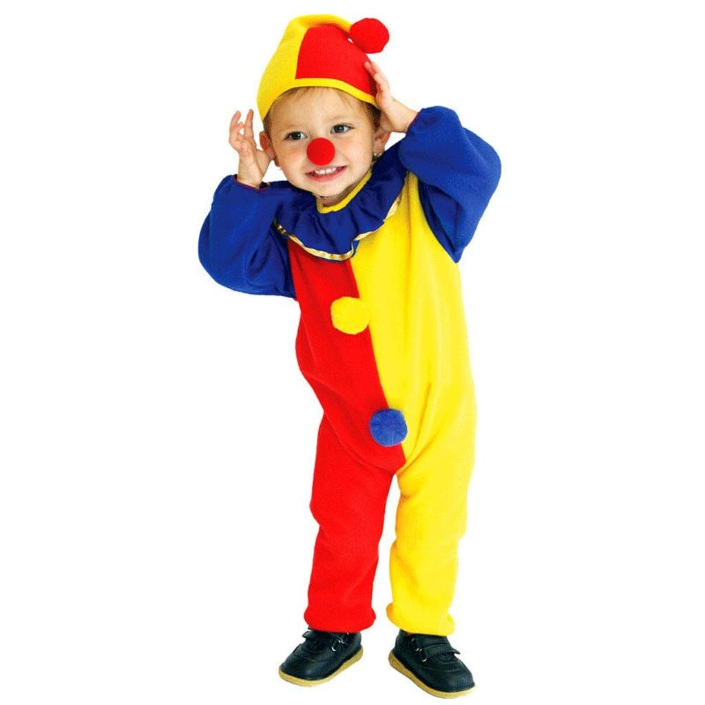 Kids Halloween Clown Costume - Red & Yellow Masquerade Suit for Parties & Performances