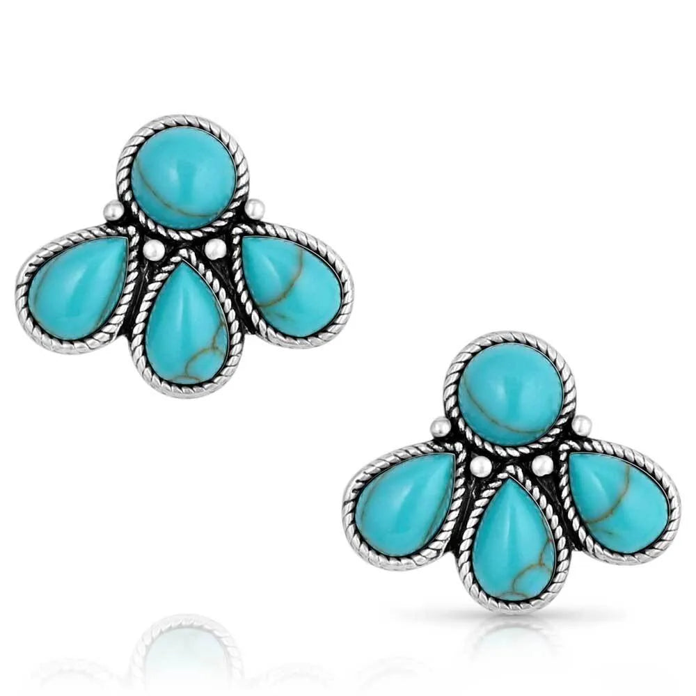 Nature's Wonder Turquoise Earrings – Handmade Sterling Silver Dangle Earrings for Women | Perfect for Boho, Casual & Party Outfits