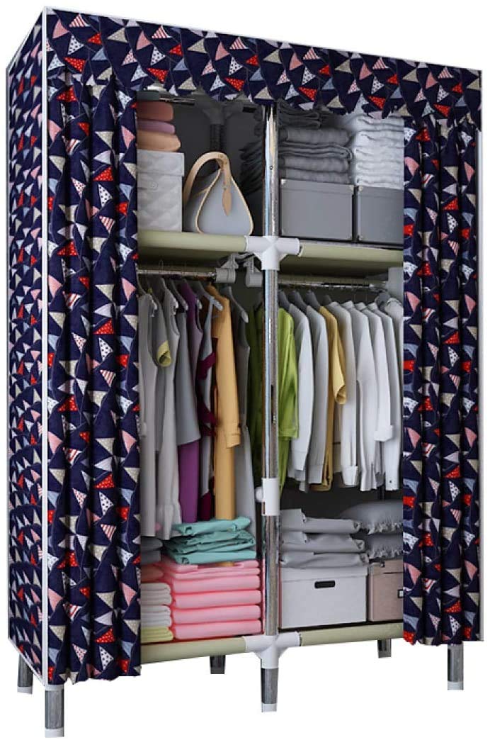 ZZF Steel Pipe Portable Closet - Extra Strong & Durable Wardrobe Organizer for Bedroom Storage | Space-Saving Clothes Cabinet & Shelf for Apartments, Dorms, and Small Spaces