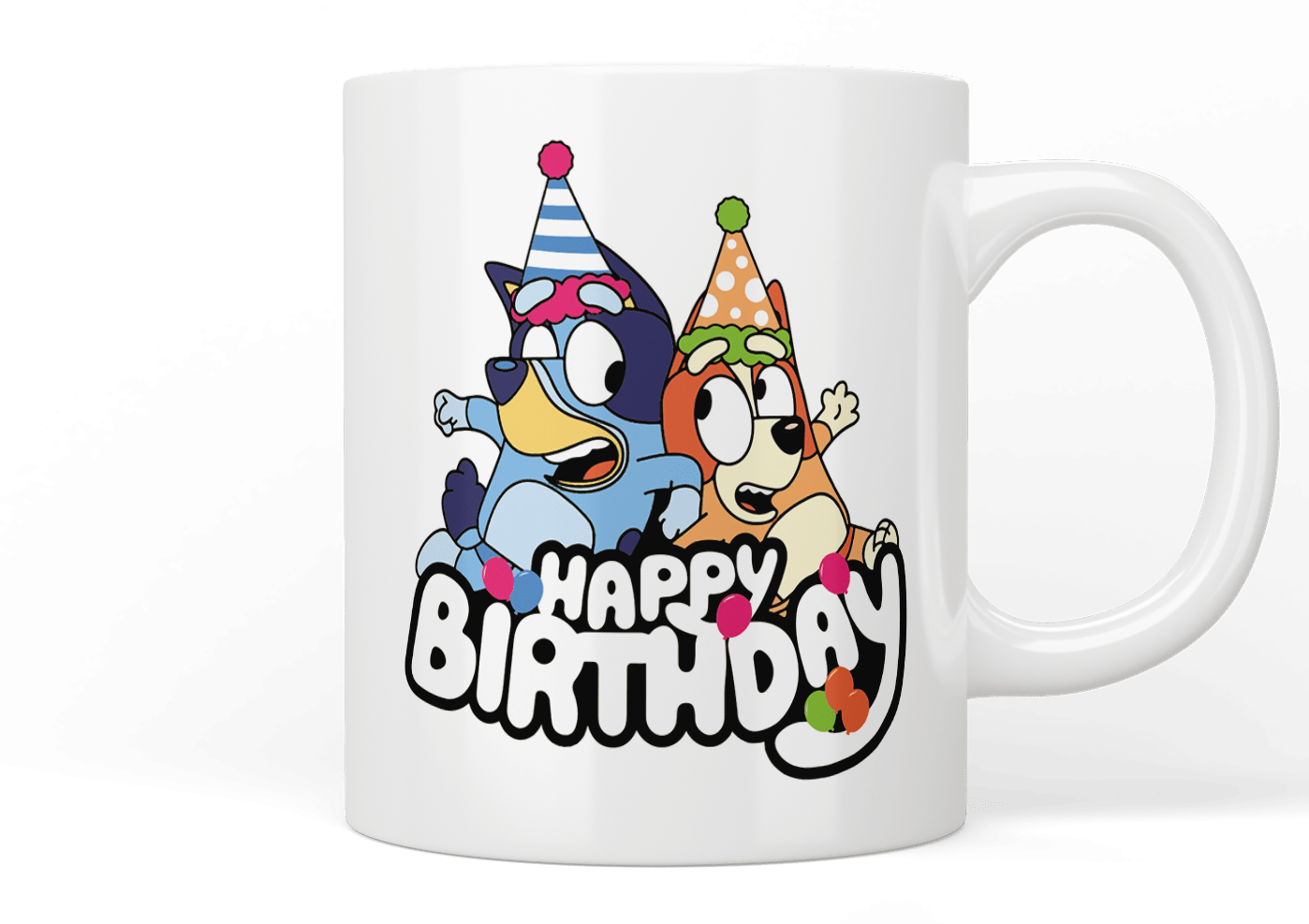 Bluey Happy Birthday Ceramic Coffee Mug - Perfect Gift for Kids & Fans of Bluey Cartoon - Ideal for Birthday Parties, Morning Coffee, and Collectibles