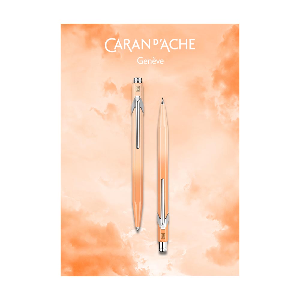 Caran d'Ache 849 Sunset Sky Ballpoint Pen & 0.5mm Mechanical Pencil Set - Limited Special Edition for Office, Writing & Luxury Gift Giving