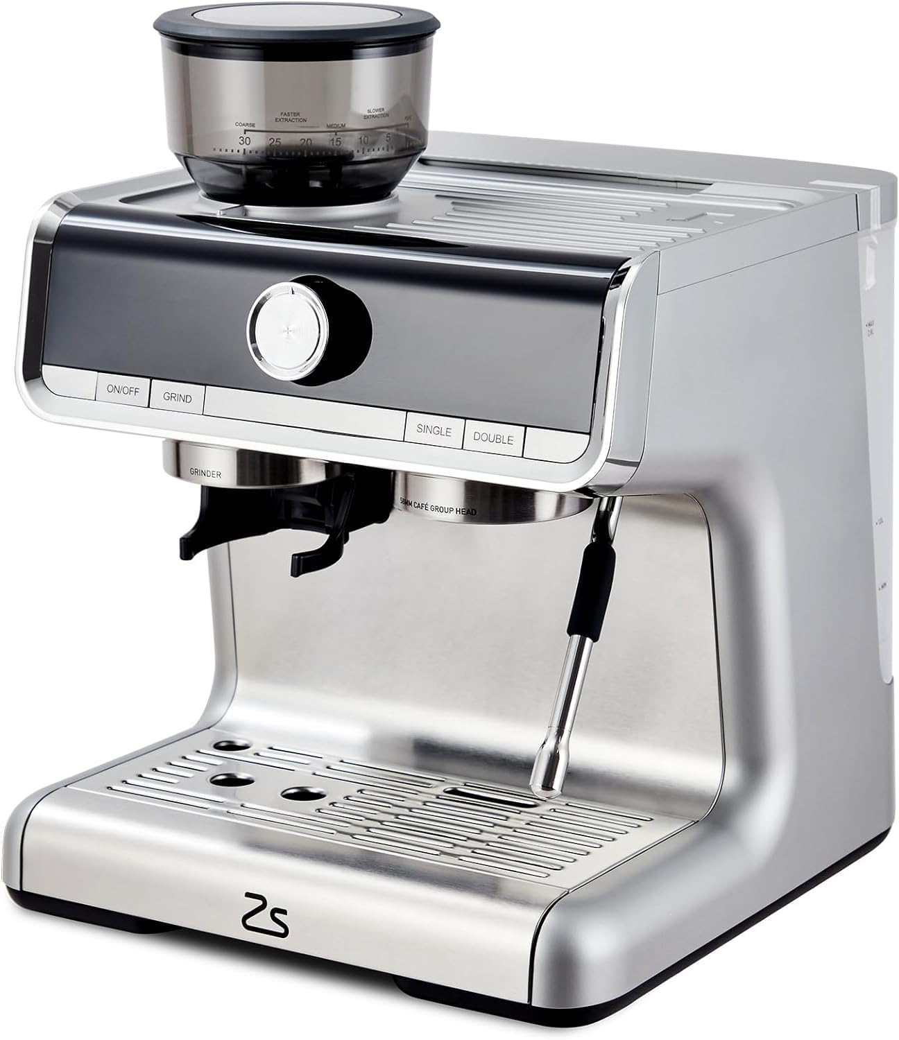 20 Bar Professional Espresso Machine with Built-in Grinder & Milk Frother - 95oz Removable Water Tank for Latte, Cappuccino - Stainless Steel Home Coffee Maker - Perfect for Breakfast, Office & Entertaining Guests