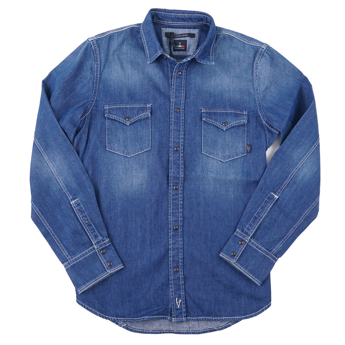 Vintage Snap Front Denim Western Shirt for Men & Women - Stylish Cowboy Shirt with Classic Yoke Design - Perfect for Country Music Festivals, Rodeos & Casual Outfits
