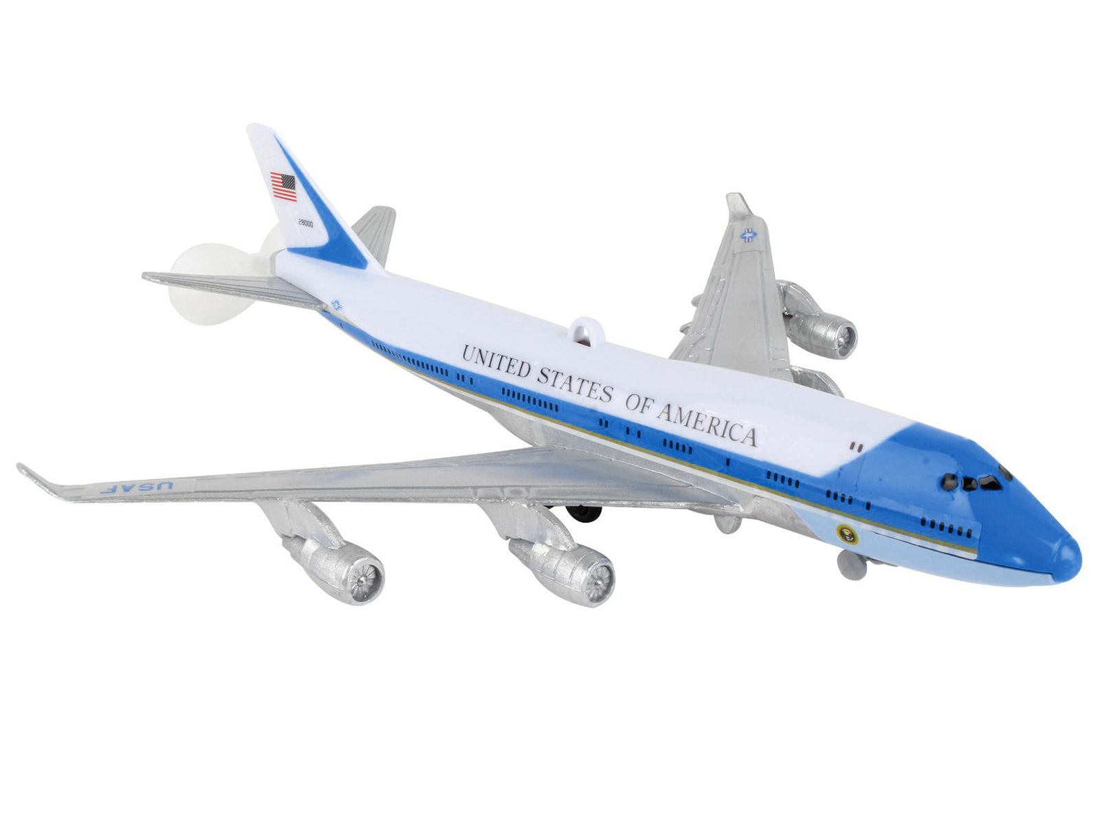 Daron USAF Air Force One Toy Plane - White & Blue Plastic Model Aircraft for Kids & Collectors - Perfect for Playtime, Gifts & Aviation Enthusiasts