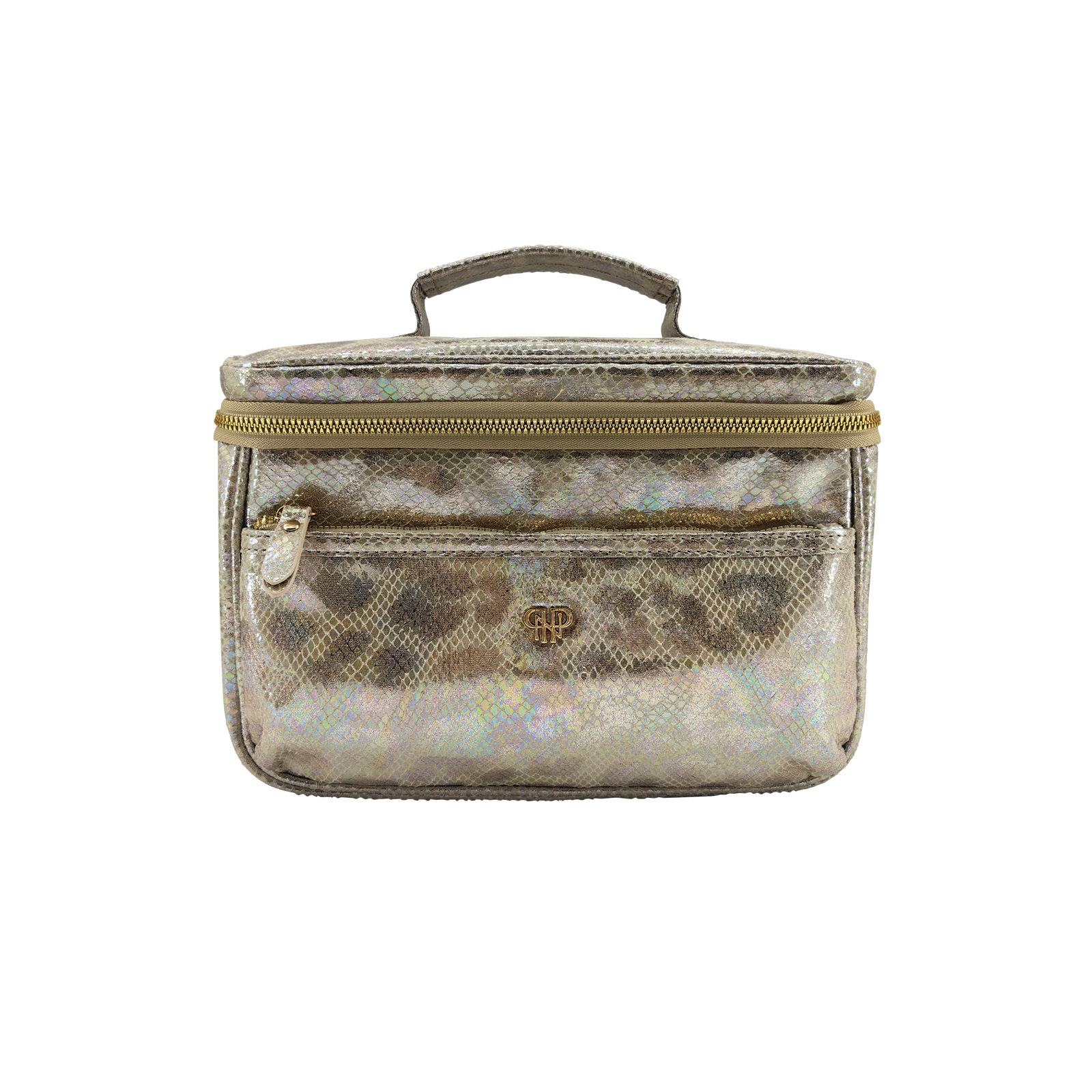 Glimmer Leopard Classic Train Case Makeup Organizer - Portable Cosmetic Storage for Travel, Salon & Professional Makeup Artists