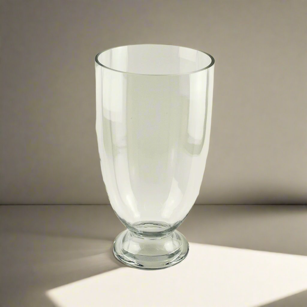 16x8.25 Inch Clear Glass Vase for Flower Arrangements - Modern Home Decor Centerpiece for Dining Table, Wedding, Party & Office