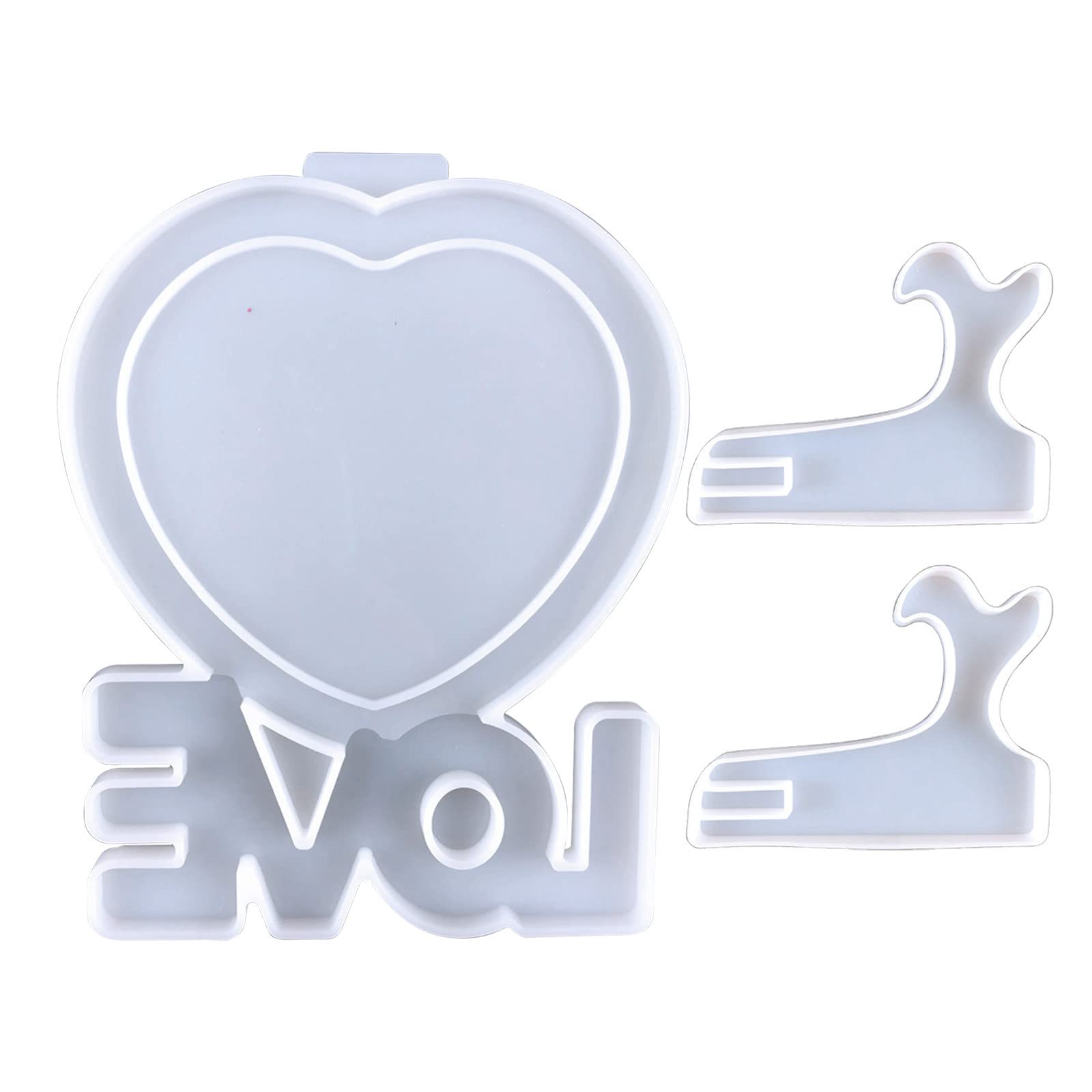 DIY Epoxy Love Photo Frame Silicone Mold - Jewelry Pendant & Ornament Making Kit - Small White Silicone Mat for Resin Crafts, Scrapbooking & Home Decor Gifts
