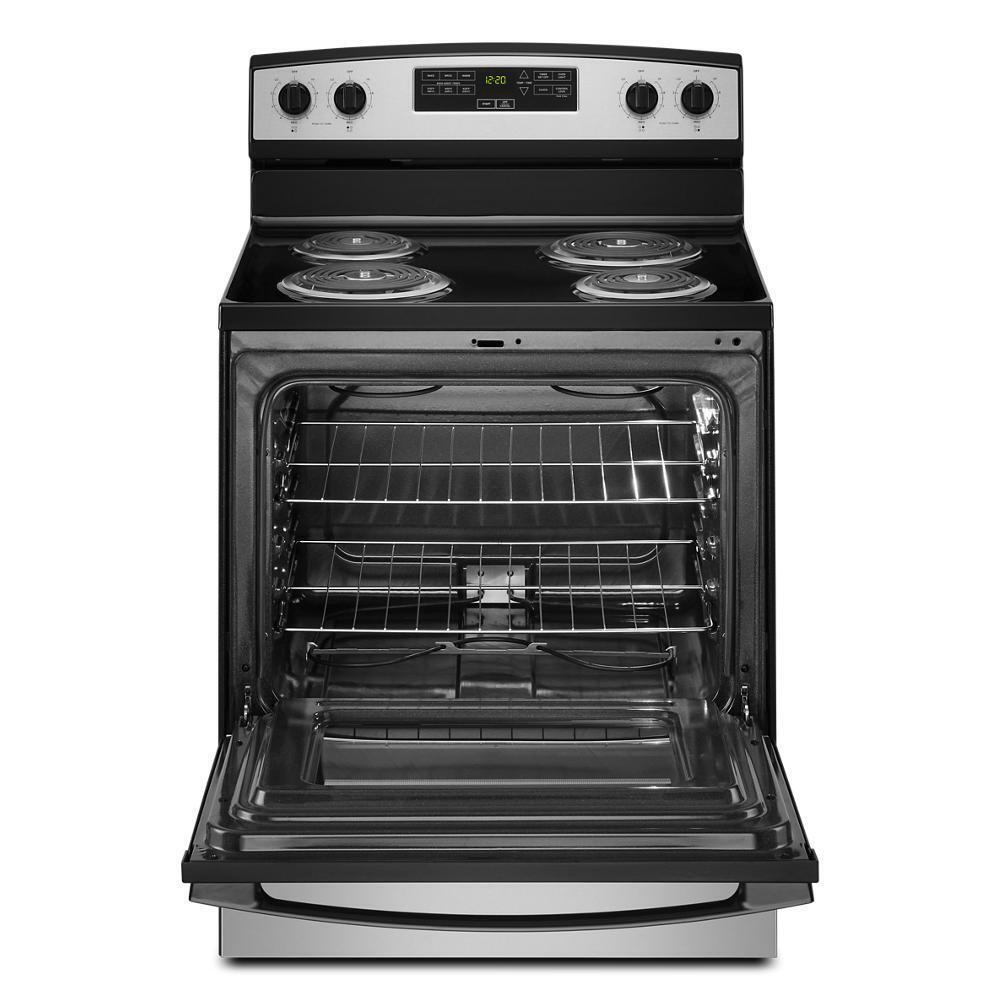 Amana ACR4303MMS 30 Inch Electric Range with Bake Assist Technology - Perfect for Baking, Roasting & Family Cooking in Modern Kitchens