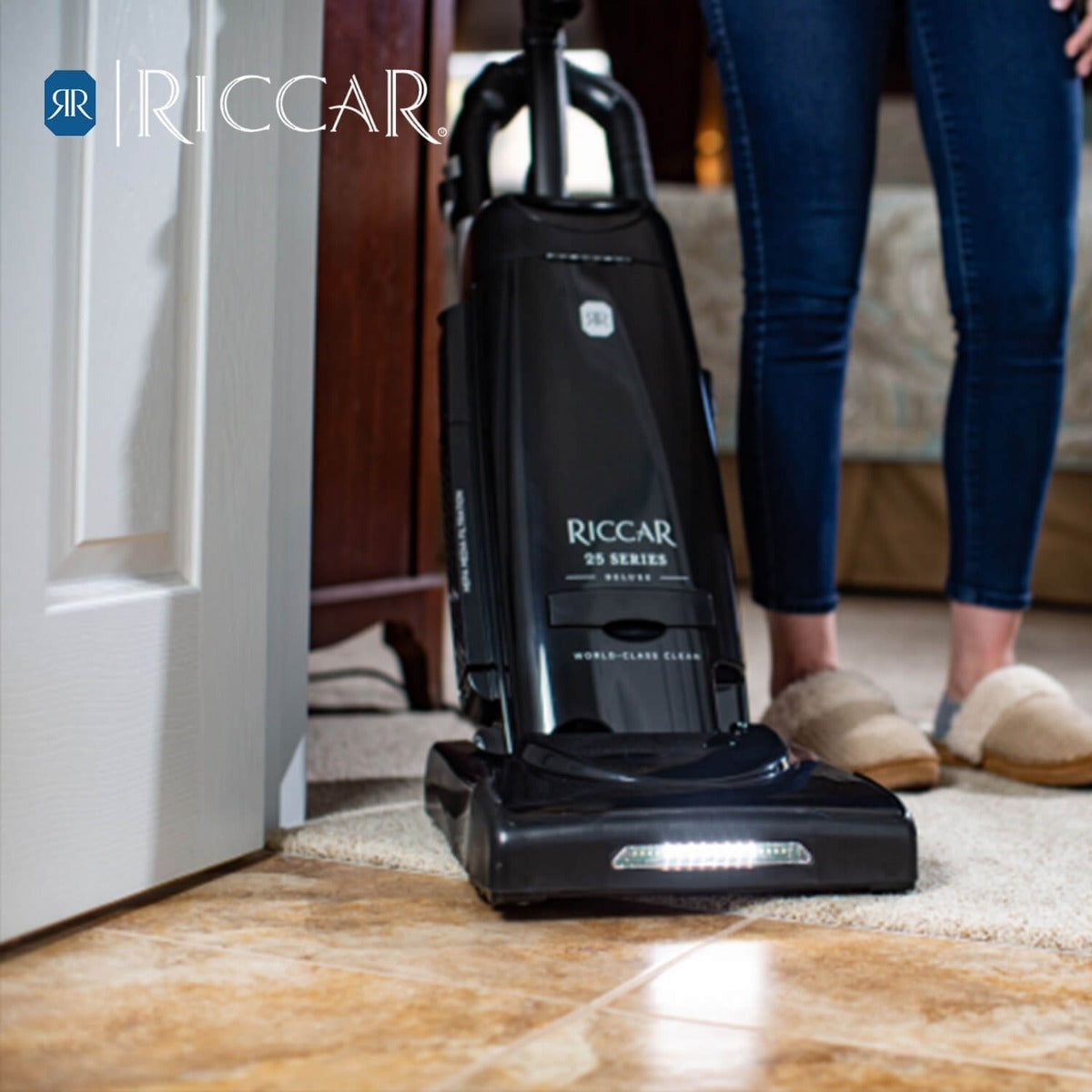 Riccar Deluxe Clean Air Upright Vacuum (R25D) - Powerful HEPA Filtration for Pet Hair & Allergens - Perfect for Hardwood Floors & Carpets