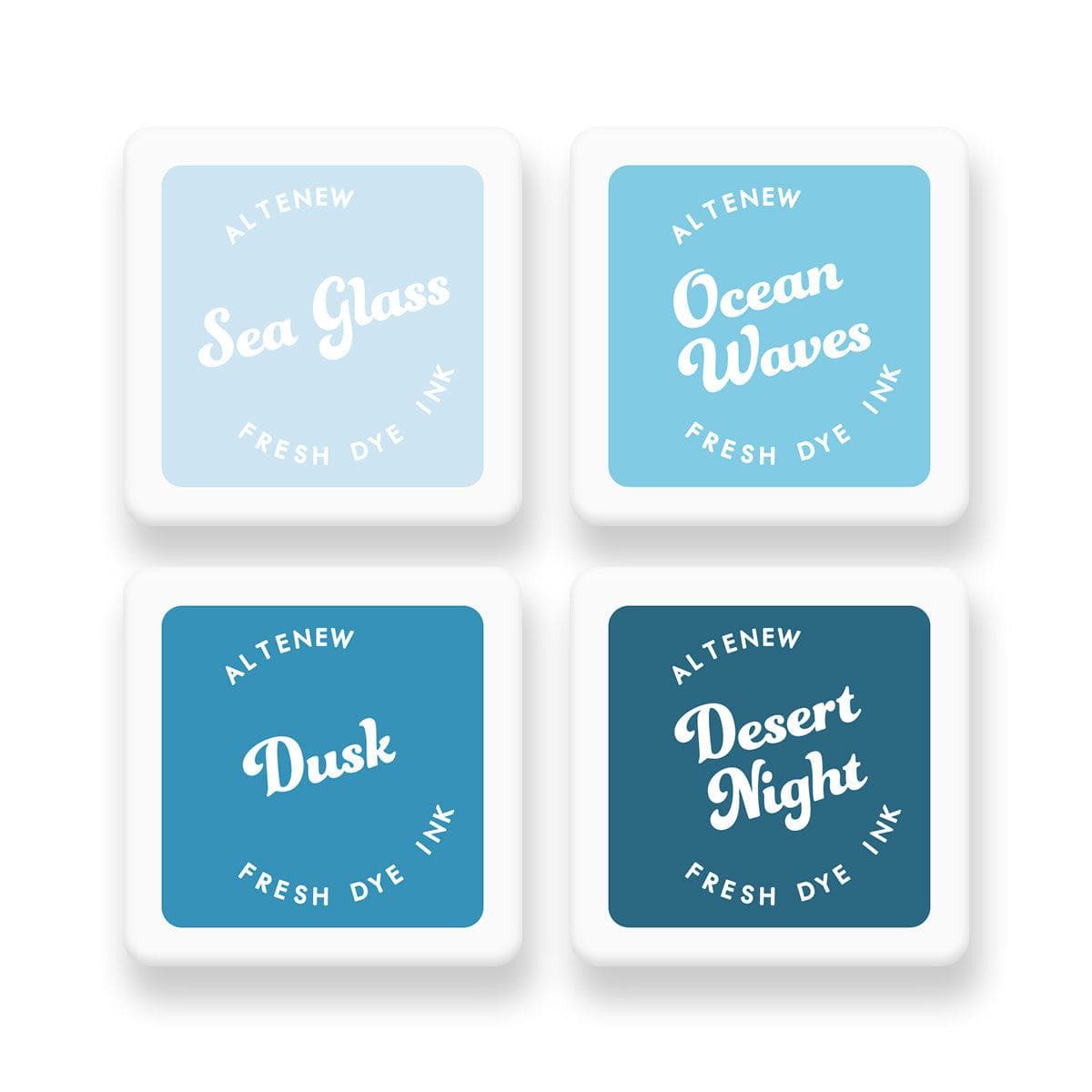 Cool Summer Night Fresh Dye Ink Mini Cube Set - 24 Vibrant Colors for Card Making, Scrapbooking & DIY Crafts - Perfect for Artists, Crafters & Stationery Lovers