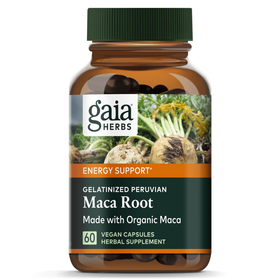 Organic Gaia Maca Root Capsules 60 Count - Peruvian Superfood for Energy, Libido & Hormone Balance - Perfect for Smoothies, Workouts & Daily Wellness Boost