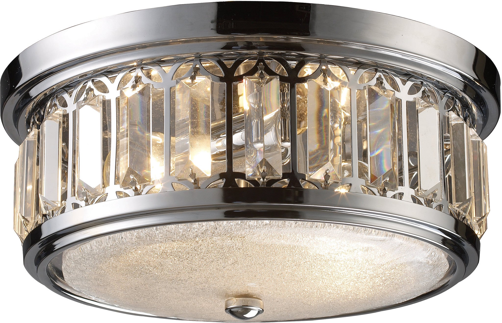 13W 2-Light Flush Mount Ceiling Light Fixture - Polished Chrome Finish with Clear Glass Shade - Perfect for Bedroom, Hallway, or Kitchen Lighting