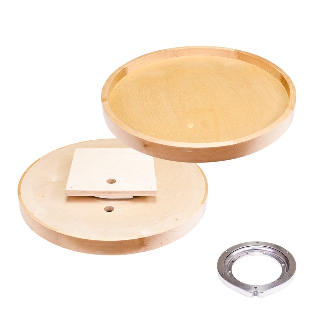 18-Inch Round Lazy Susan Turntable with 7 Pre-Installed Heavy-Duty Cast Aluminum Swivel Bearings - Perfect for Kitchen Cabinets, Dining Tables, and Spice Organization