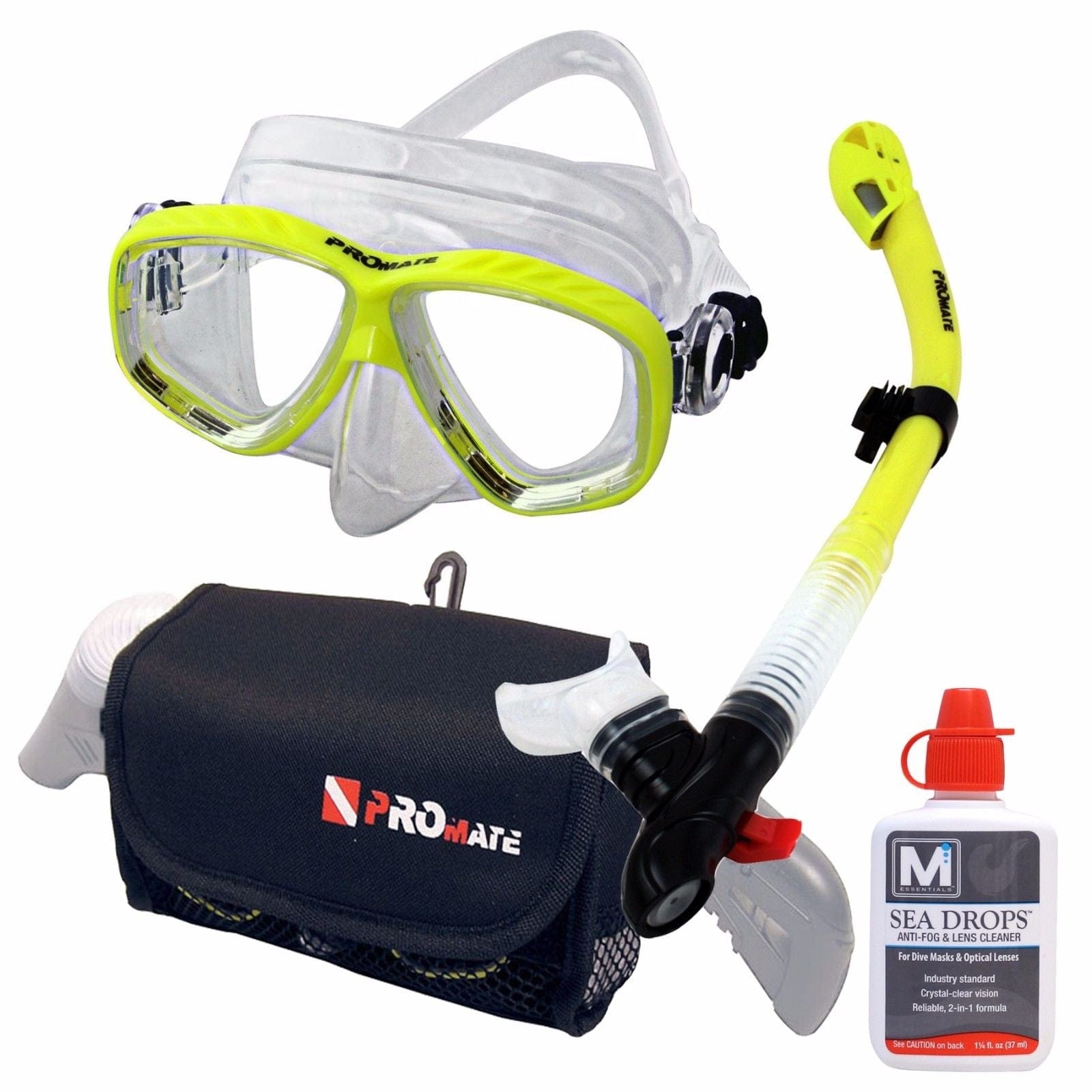 Promate Sea Viewer Prescription Snorkel Set with Anti-Fog Lens, Adjustable Mask & Carry Bag – Perfect for Underwater Exploration, Scuba Diving & Beach Vacations – Model SCS0093 RX(PKG)