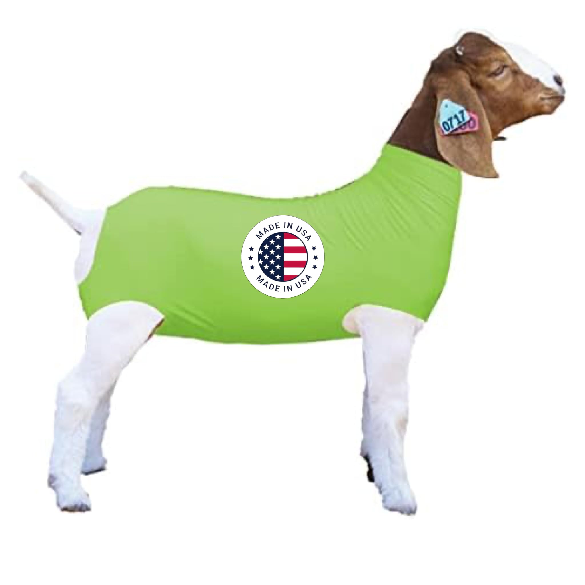 GuHuiKuShow Pro Neon Green Spandex Goat Tube - Medium Size Show Goat Cover for Livestock Competitions & Exhibitions - Perfect for Goat Shows, Fairs, and 4H Events