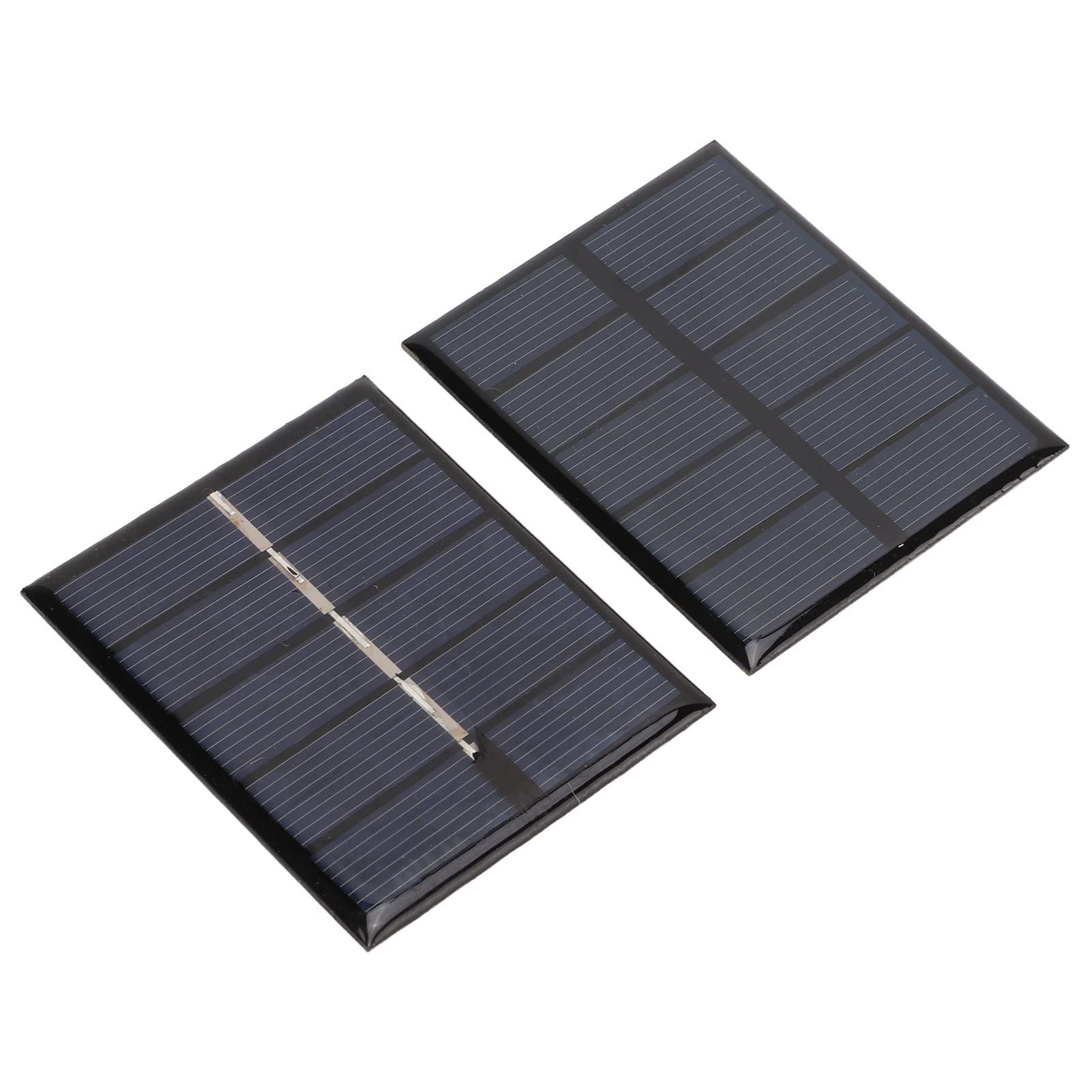 Alomejor 2Pcs 0.5W 2.5V Portable Solar Panel Charger - DIY Polysilicon Solar Battery Charger for Phones, LED Lights, Small Electronics | Outdoor, Camping, Emergency Power Supply