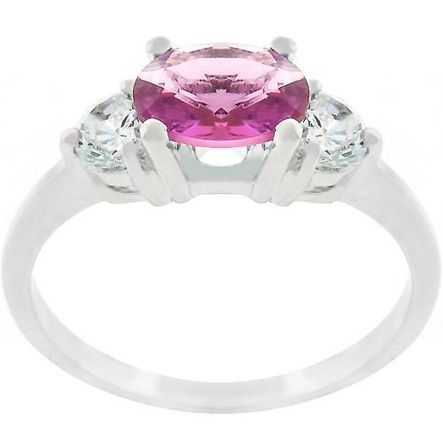 Elegant Oval Treble Cubic Zirconia Ring - 925 Sterling Silver Women's Fashion Jewelry for Engagement, Wedding & Anniversary Gifts