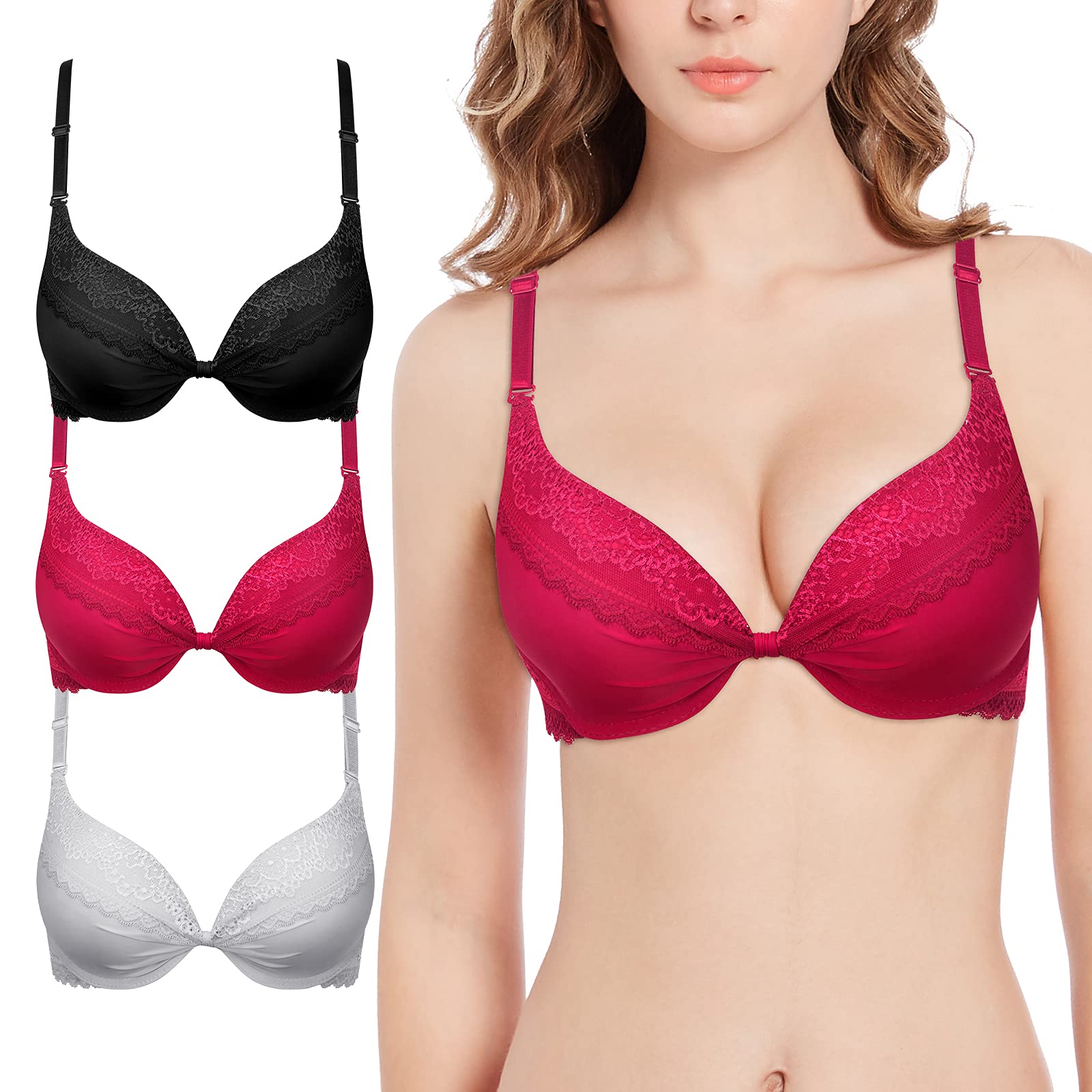 Wire-Free Push Up Bra for Women - Padded Full Coverage Comfort Bras for Everyday Wear | Perfect for Work, Gym & Casual Outfits