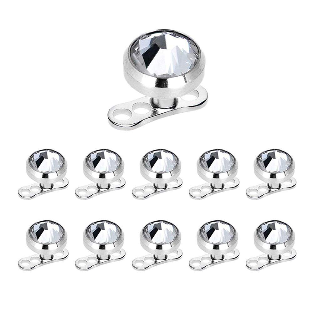 50PCS Grade 23 Solid Titanium 14G Dermal Anchor Piercing Kit - 4mm Dermal Top & Base Set for Surface Skin Piercing | Hypoallergenic Body Jewelry for Belly, Nose, Eyebrow, Lip & Ear Piercings | Professional Piercing Supplies for Tattoo Shops & Body Art Enthusiasts