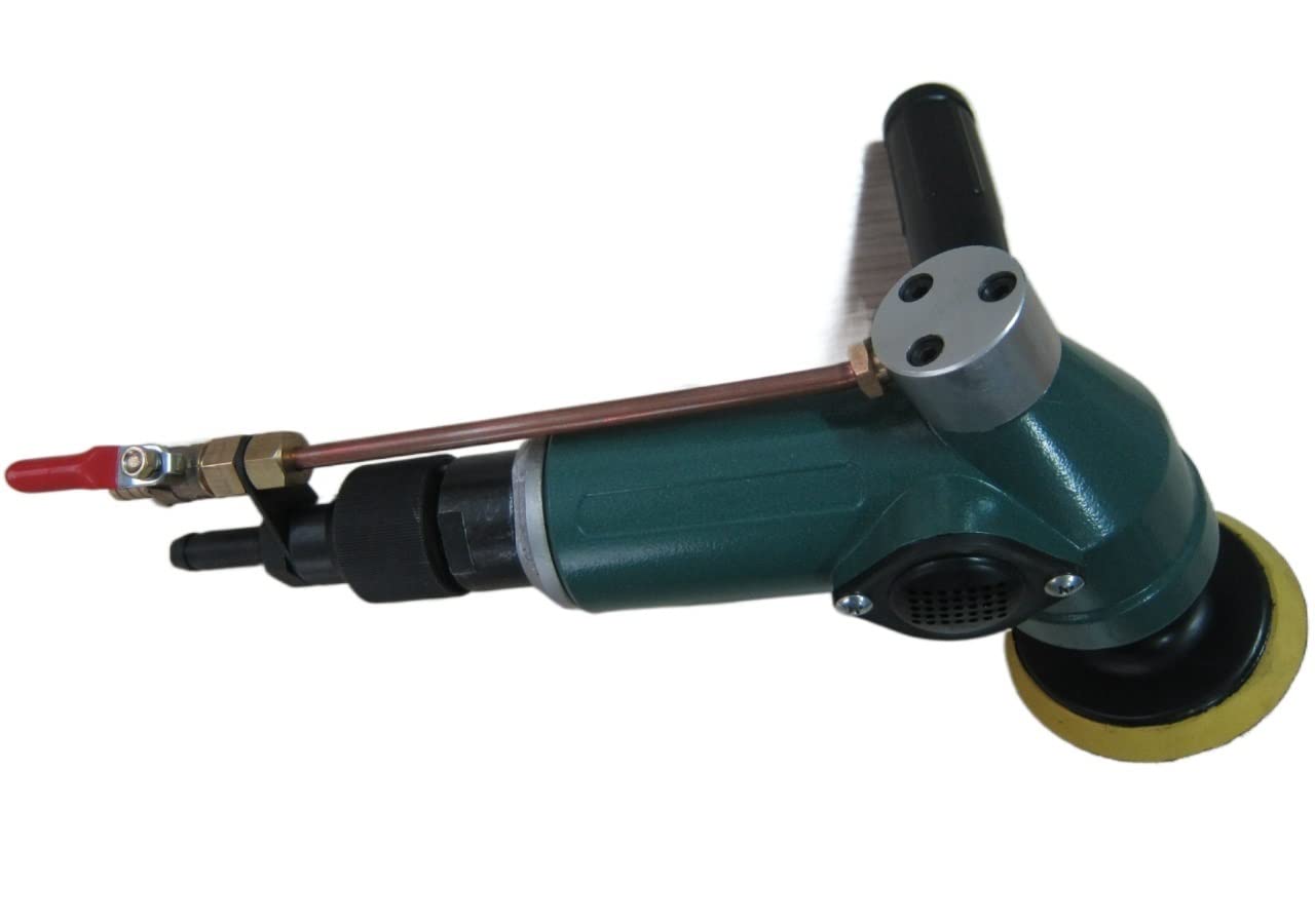Pneumatic Water Sander with 110° Stone Grinding & Polishing - Water Injection Cooling System for Stone, Tile & Concrete - Perfect for Countertop Edging, DIY Projects & Professional Construction Work
