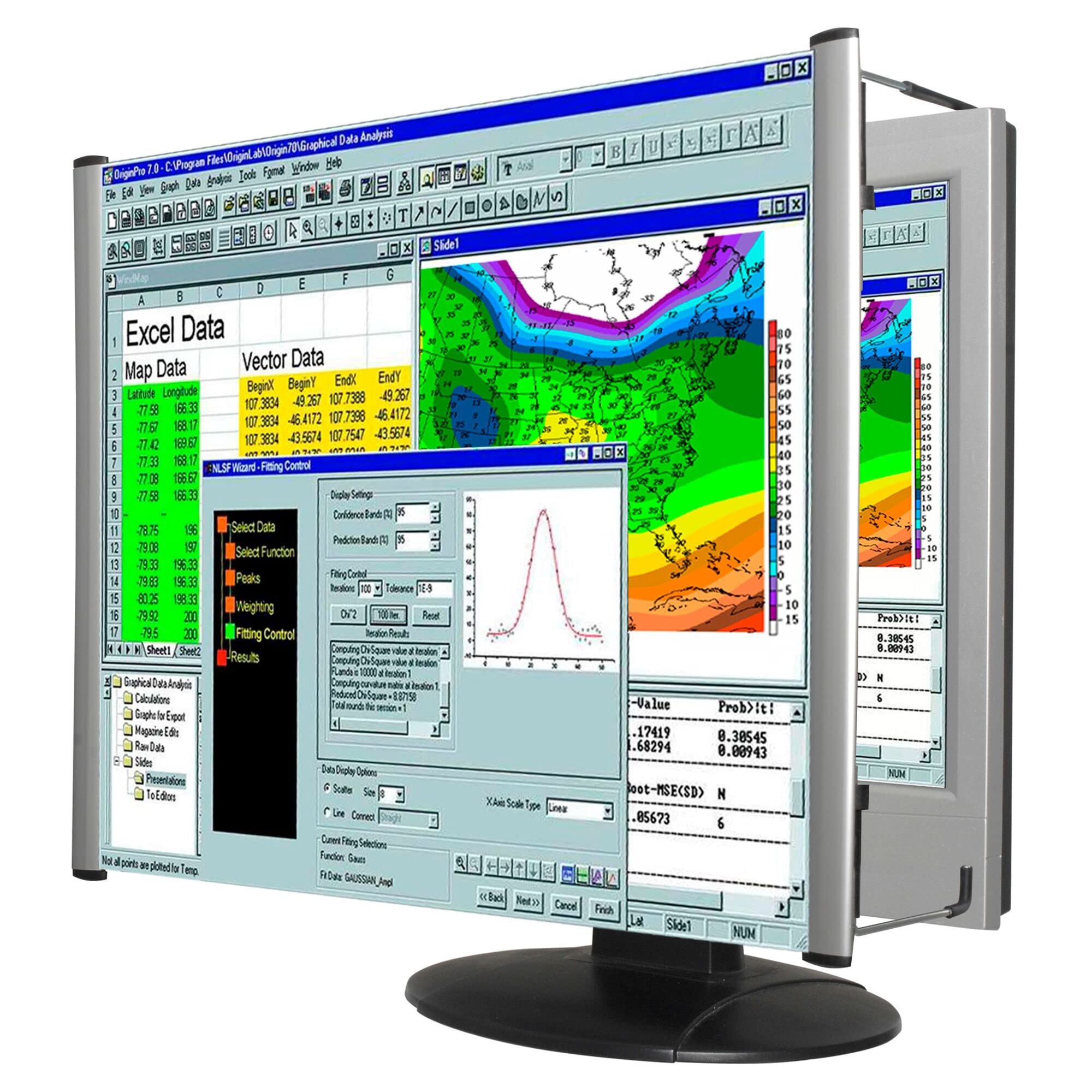 Kantek MAXVIEW 19-Inch LCD Monitor Magnifier - Black/Silver Screen Enhancer for Better Visibility | Ideal for Office Work, Graphic Design & Reading Small Text