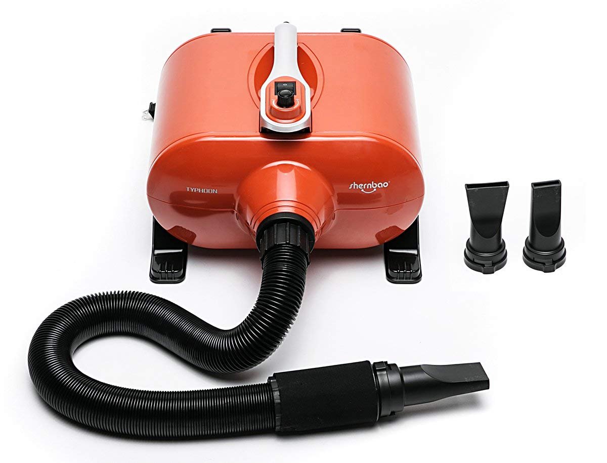 Shernbao 6.0HP High Velocity Professional Dog Grooming Dryer - Pet Hair Force Blower with 2 Speeds & Heat Settings (DHD-2400F) for Quick Drying After Bathing & Grooming Salon Use
