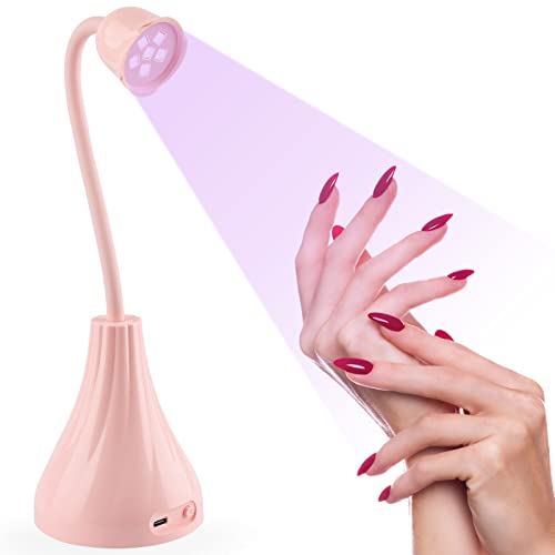 Kalolary 18W Cordless UV LED Nail Lamp for Gel Polish - Portable Mini Nail Light with Flexible Gooseneck, Fast Curing for Builder Gel & Nail Extensions - Perfect for Salon, DIY Manicure & Home Nail Art
