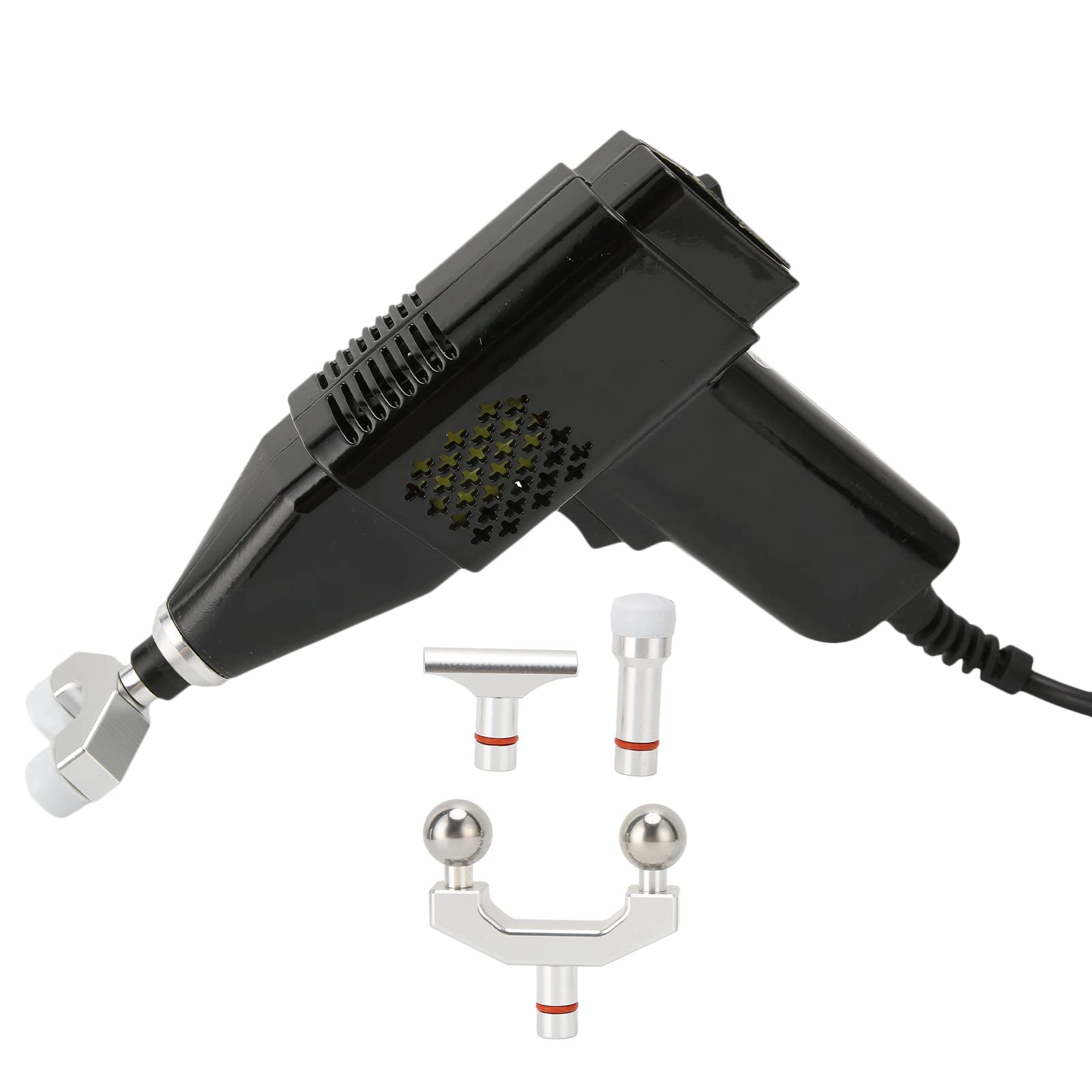 Electric Spine Massager with Interchangeable Heads - Adjustable Physiotherapy Device for Back Pain Relief, US Plug - Perfect for Home & Office Use