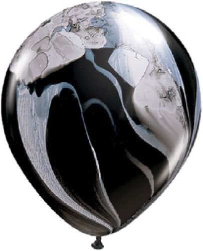 LOONBALLOON 11-Inch Black Swirl Tie Dye Latex Balloons (6-Pack) - Premium Helium Quality for Birthday Parties, Baby Showers & Decorations