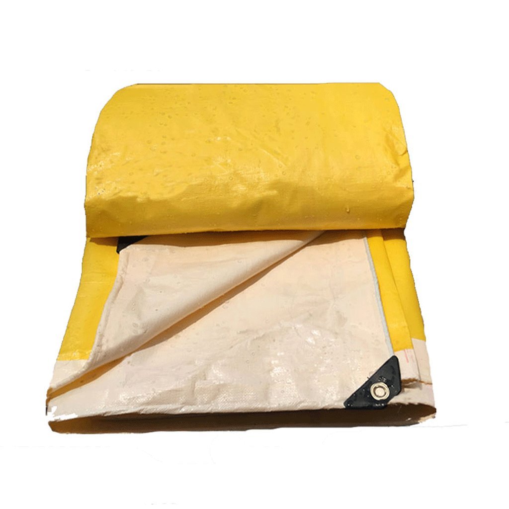 Heavy Duty 190G/m2 Waterproof Tarpaulin Truck Canopy - Sunscreen, Windproof & UV Resistant - Yellow (3X4M) - Perfect for Truck Covers, Camping Shades & Outdoor Shelter