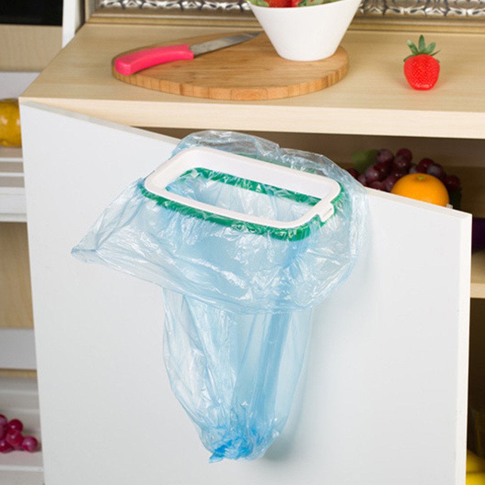 TEEGUI Eco-Friendly Hanging Trash Bags for Kitchen Cabinets - 48 Pack Green Rack Storage Solution for Kitchen, Dining & Bar Waste Management