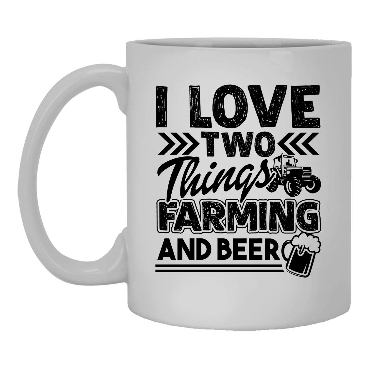 Farmers Love Farming and Beer Coffee Mug - 11 oz Ceramic Cup for Coffee, Tea, or Beer - Perfect Gift for Farmers, Family & Friends - Ideal for Farmhouse Kitchens, Offices, or Outdoor Gatherings