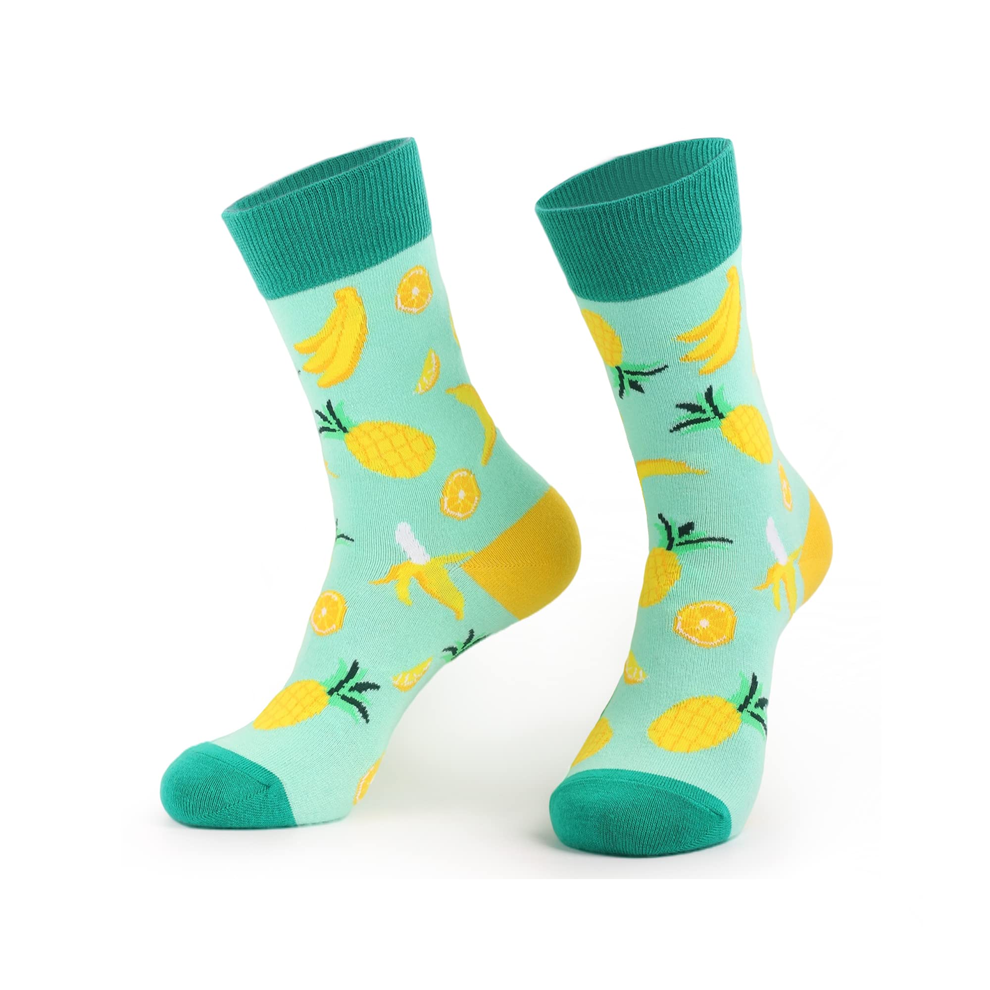 Knapfold Women's Funny Dog and Fruit Novelty Crew Socks - Cute Animal & Fruit Pattern Casual Socks for Daily Wear, Gifts, and Costume Outfits