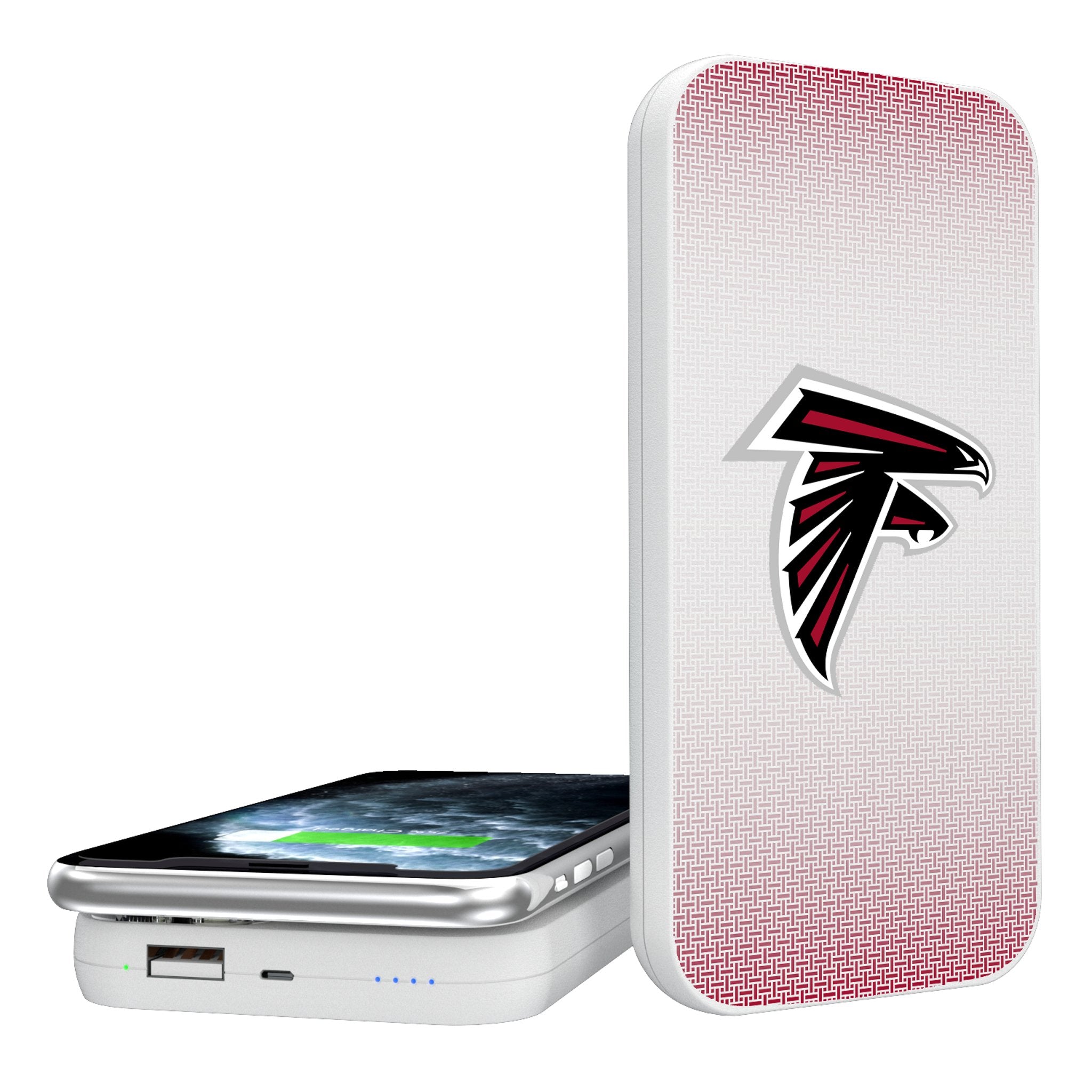 Atlanta Falcons NFL Team 5000mAh Portable Wireless Charger Power Bank - Perfect for Travel, Work & Game Day Charging