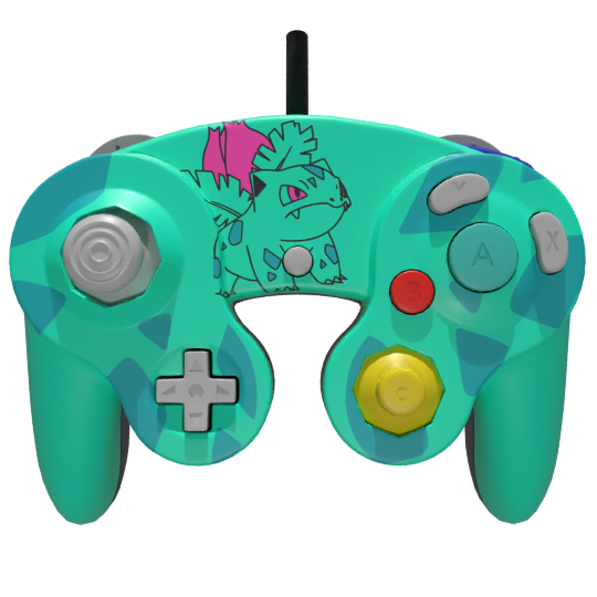 Custom GameCube Controller with Ivysaur Design - Perfect for Super Smash Bros, Mario Kart & Retro Gaming Enthusiasts
