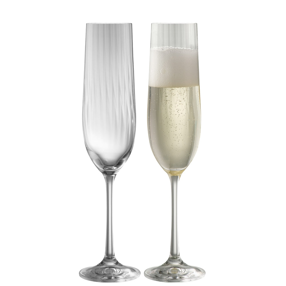 Galway Crystal Erne Champagne Flute Pair - Elegant Glassware for Weddings, Parties & Special Occasions - Premium Irish Crystal Gift Set